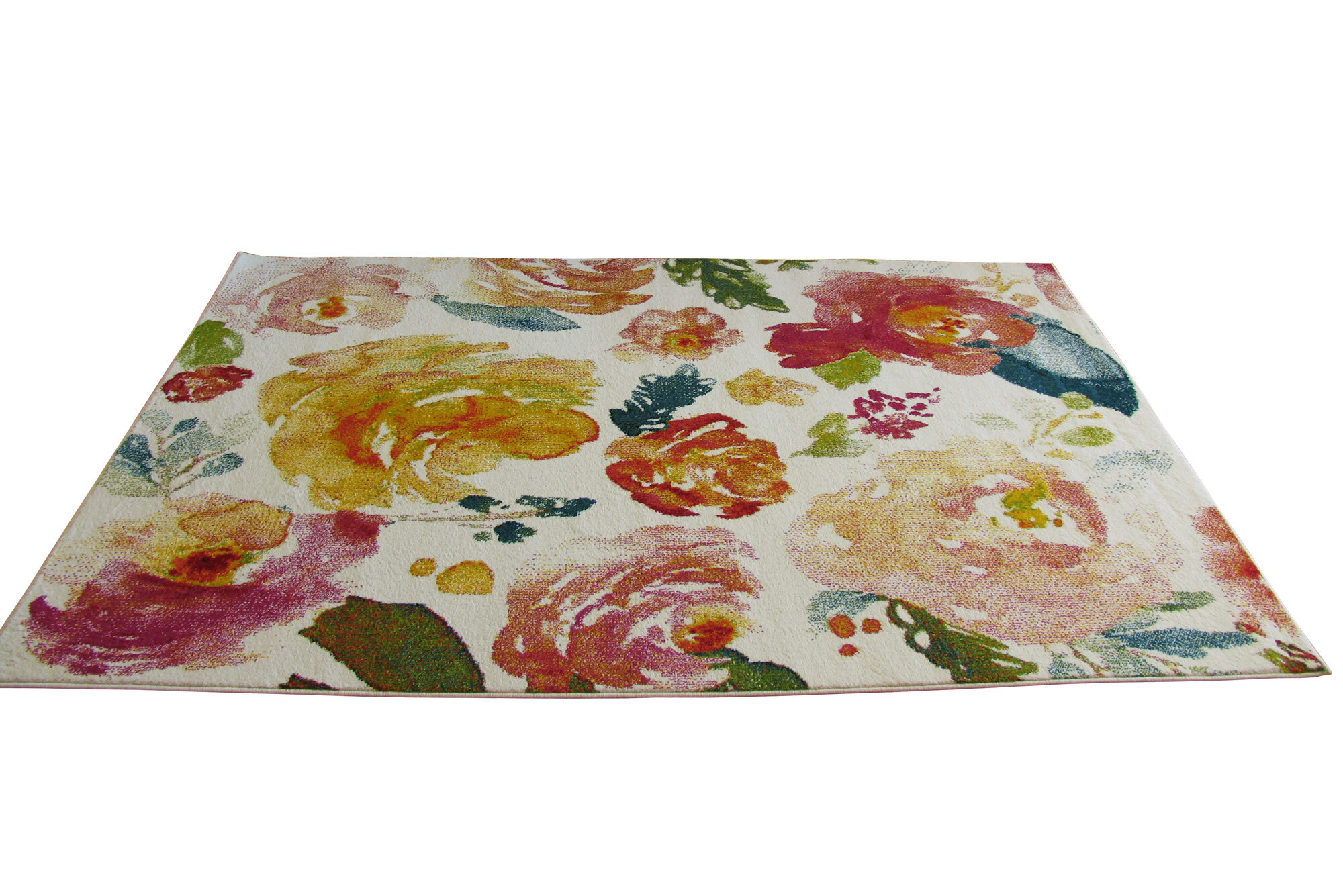Large View Ellen Watercolor Floral Rug