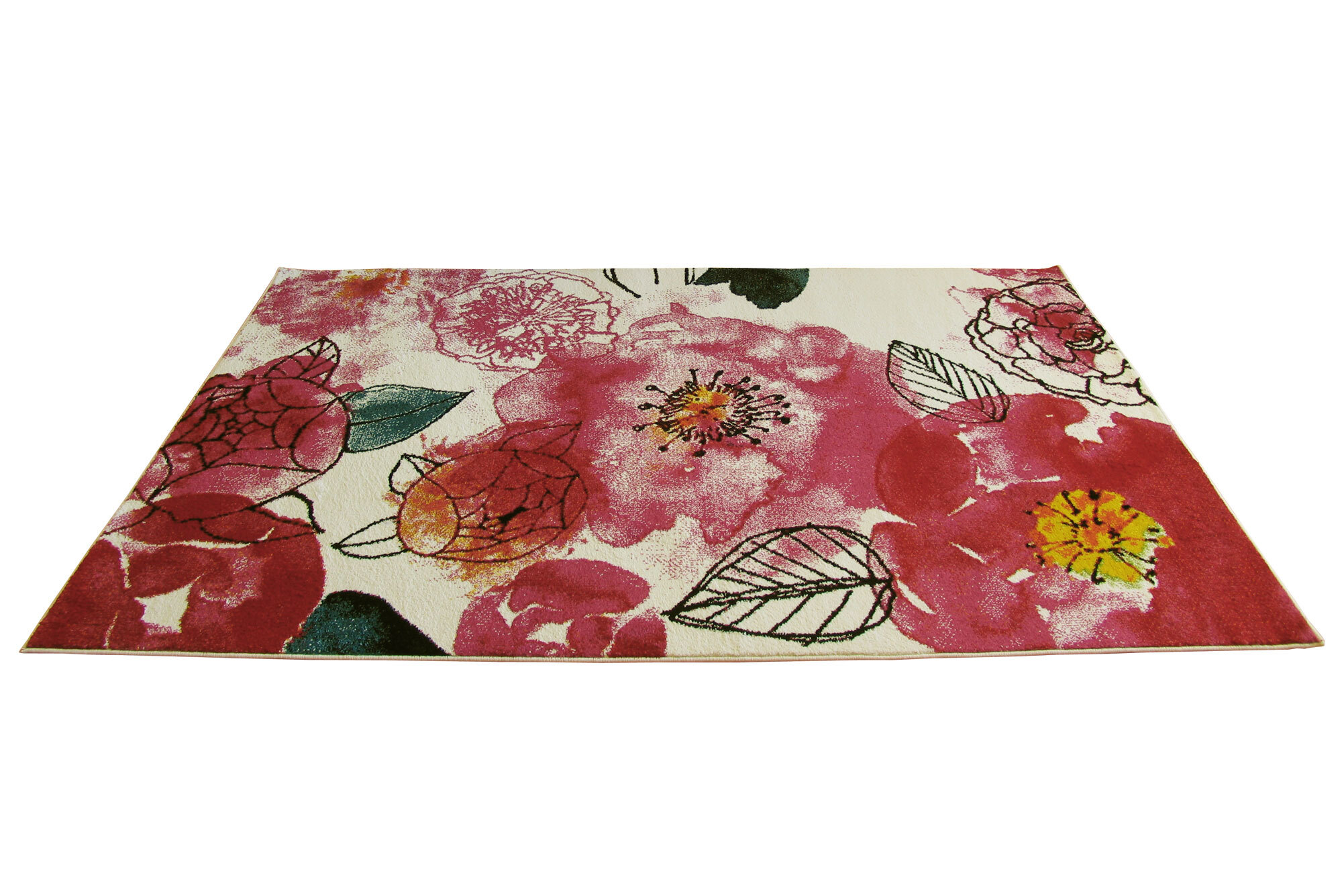Large View Ellen Watercolor Floral Rug