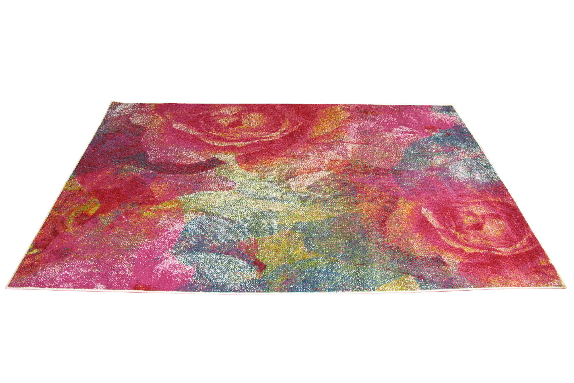 Large View Ellen Modern Rose Flower Rug