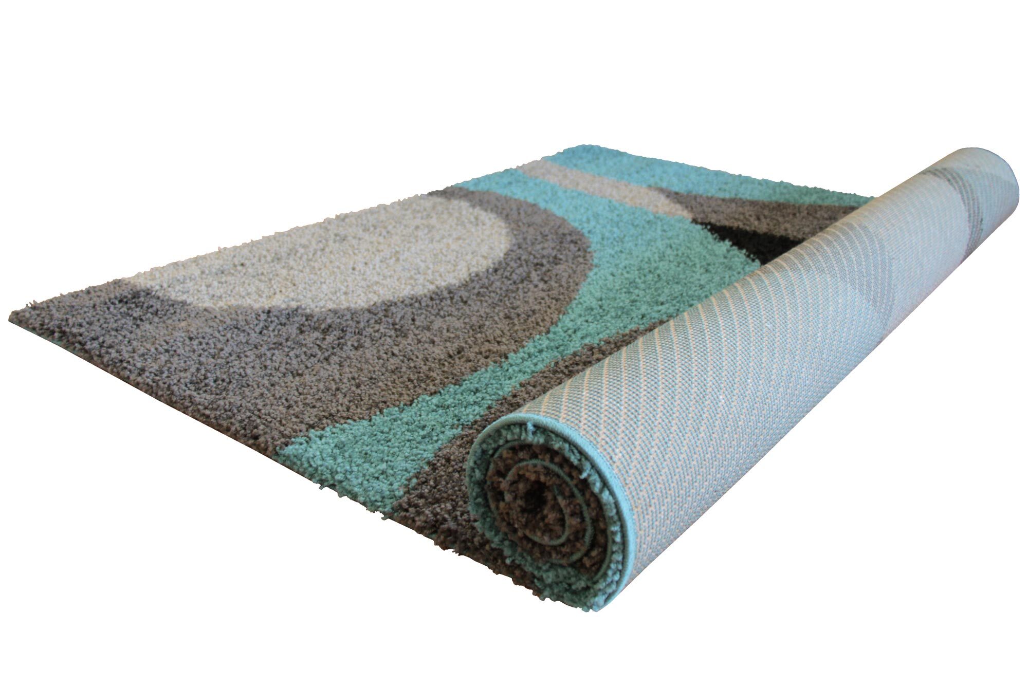 Large View Moss Modern Abstract Shag Rug