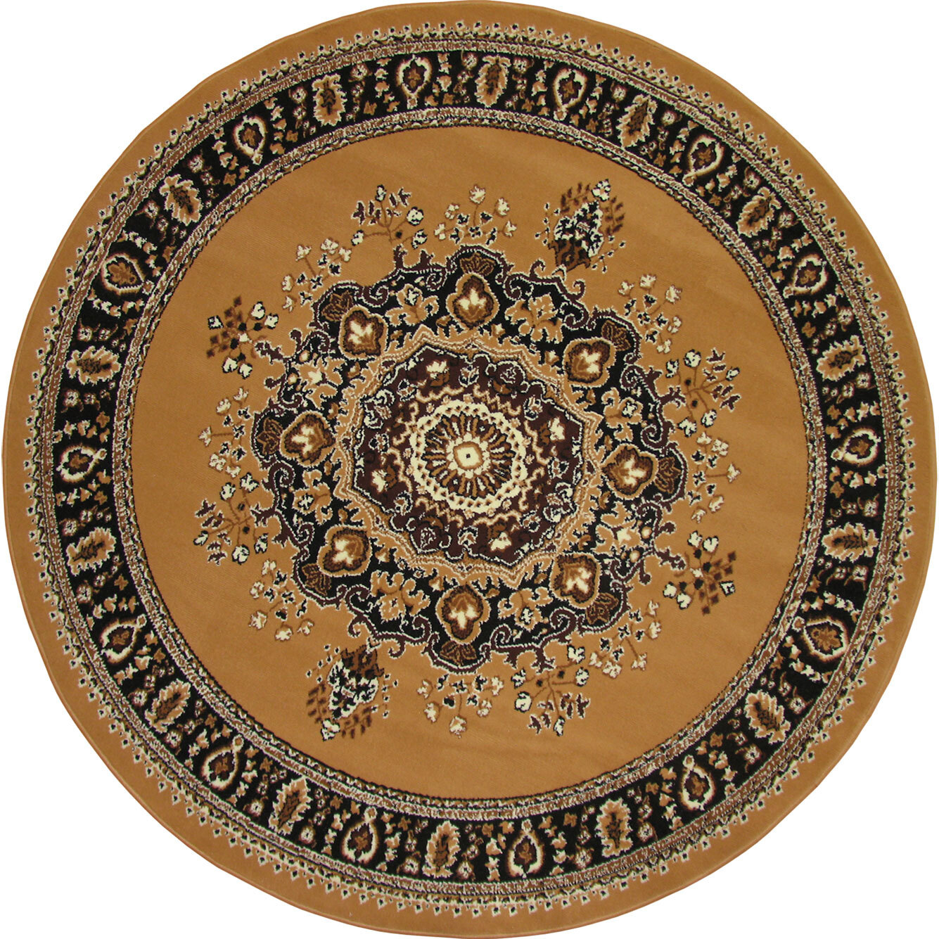 Large View Gil Tan Traditional Medallion Rug