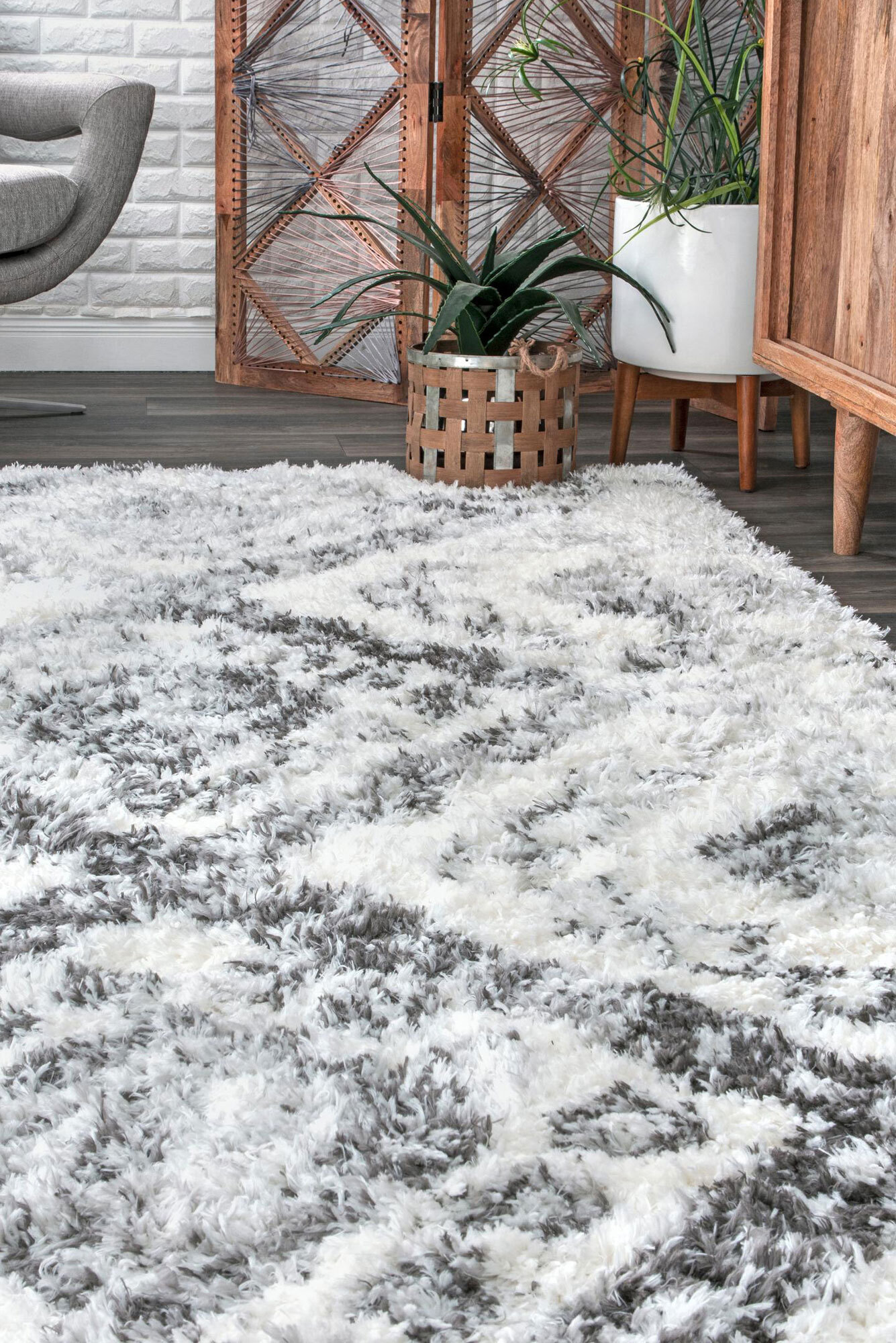 Large View Havana Cream Moroccan Shag Rug
