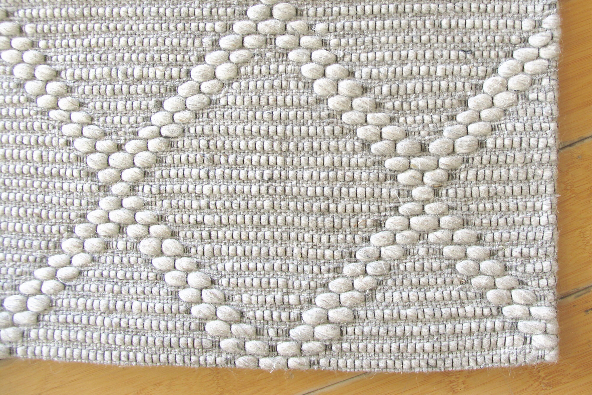 Large View Harper Grey Diamond Wool Rug
