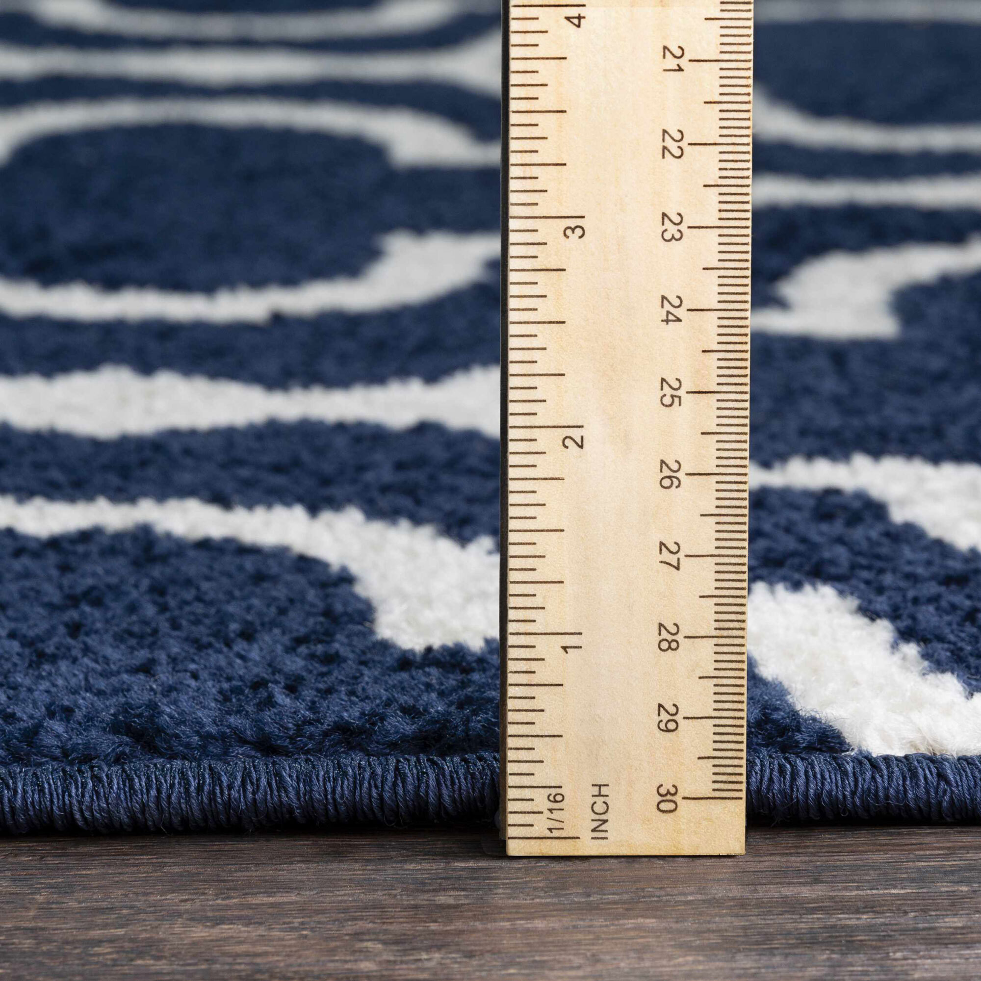 Large View Jack Navy Trellis Pattern Rug