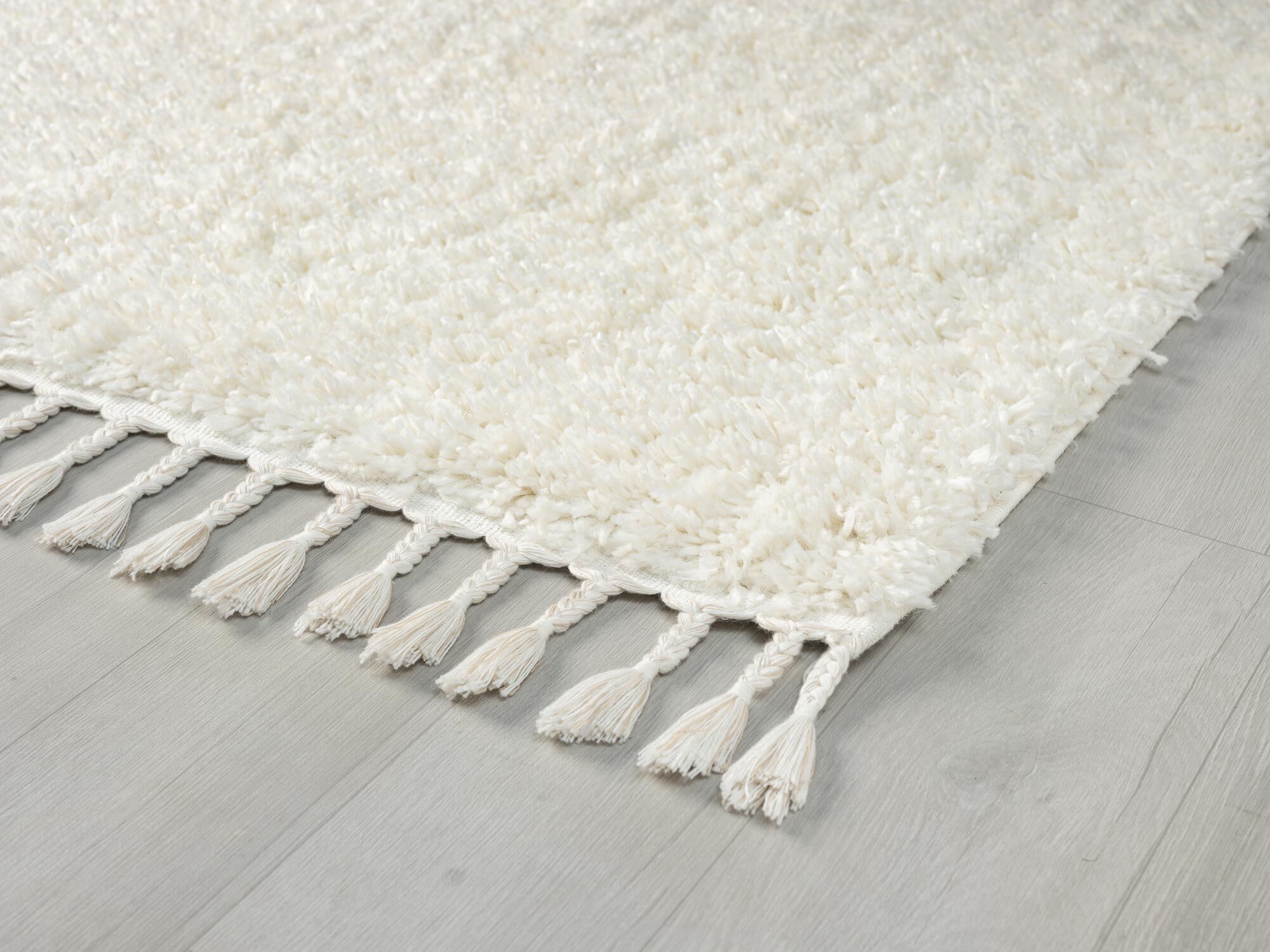 Joey Plain Cream Shaggy Rug