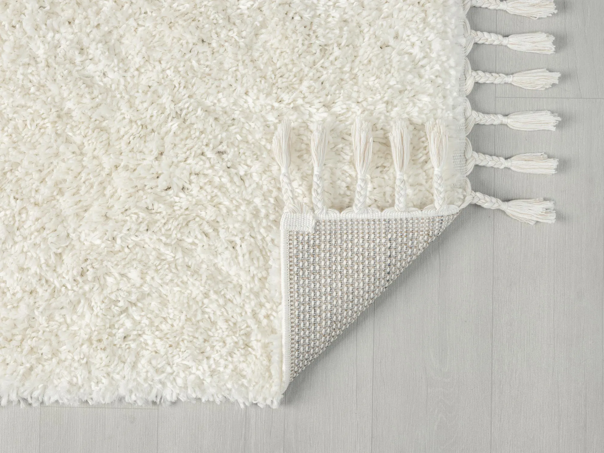Joey Plain Cream Shaggy Rug