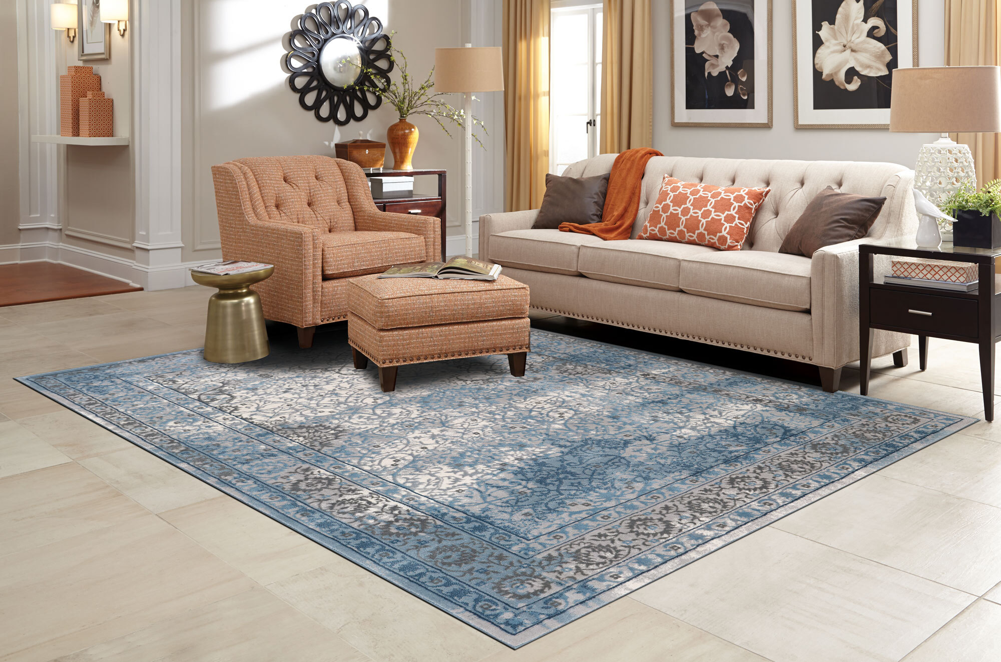 Kyra Transitional Floral Rug