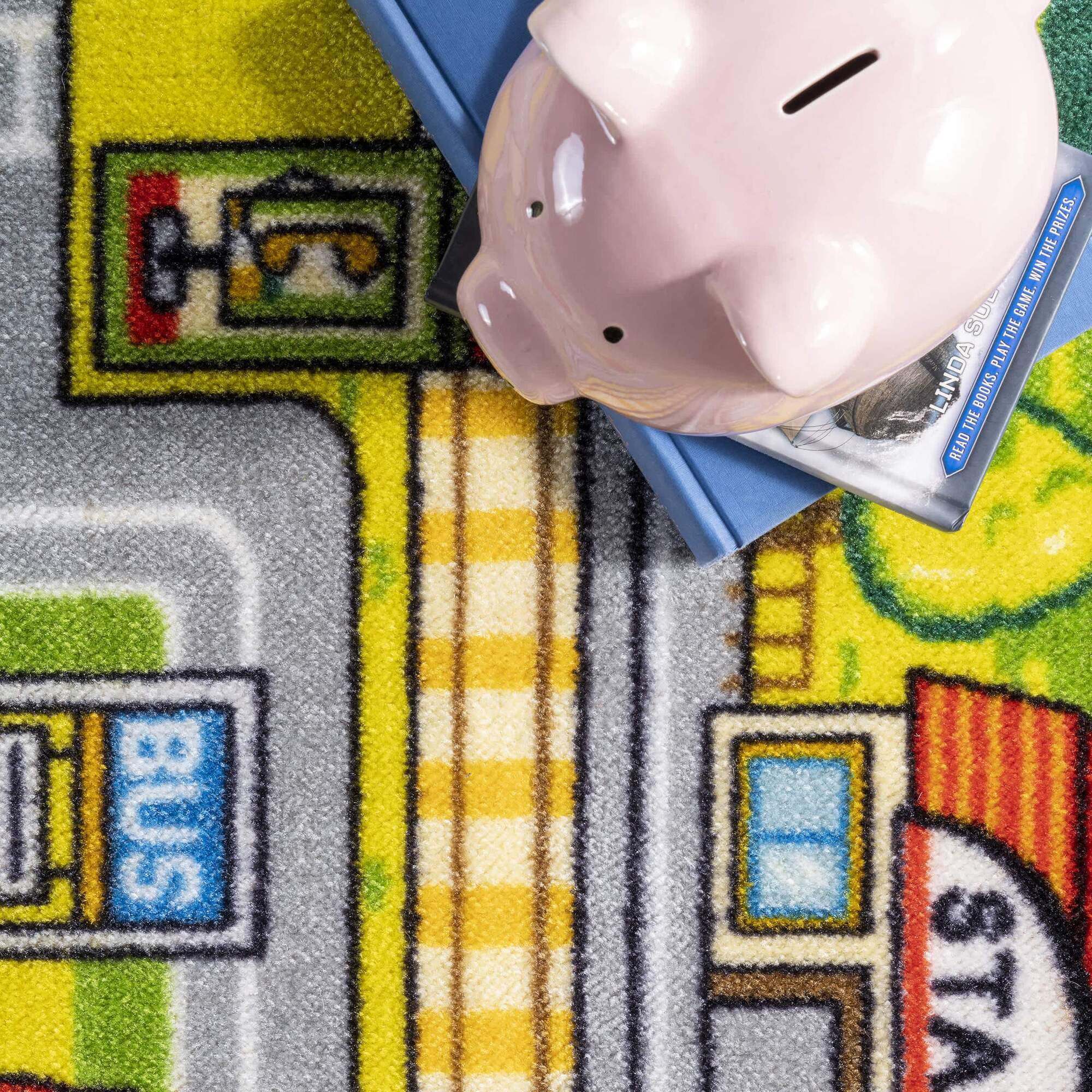 Large View Kids Car Road Town Play Rug