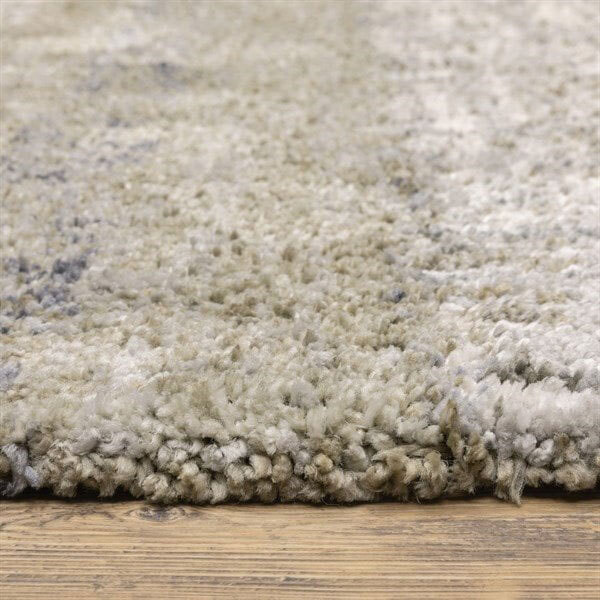 Kupa Beige Striped Shaggy Rug