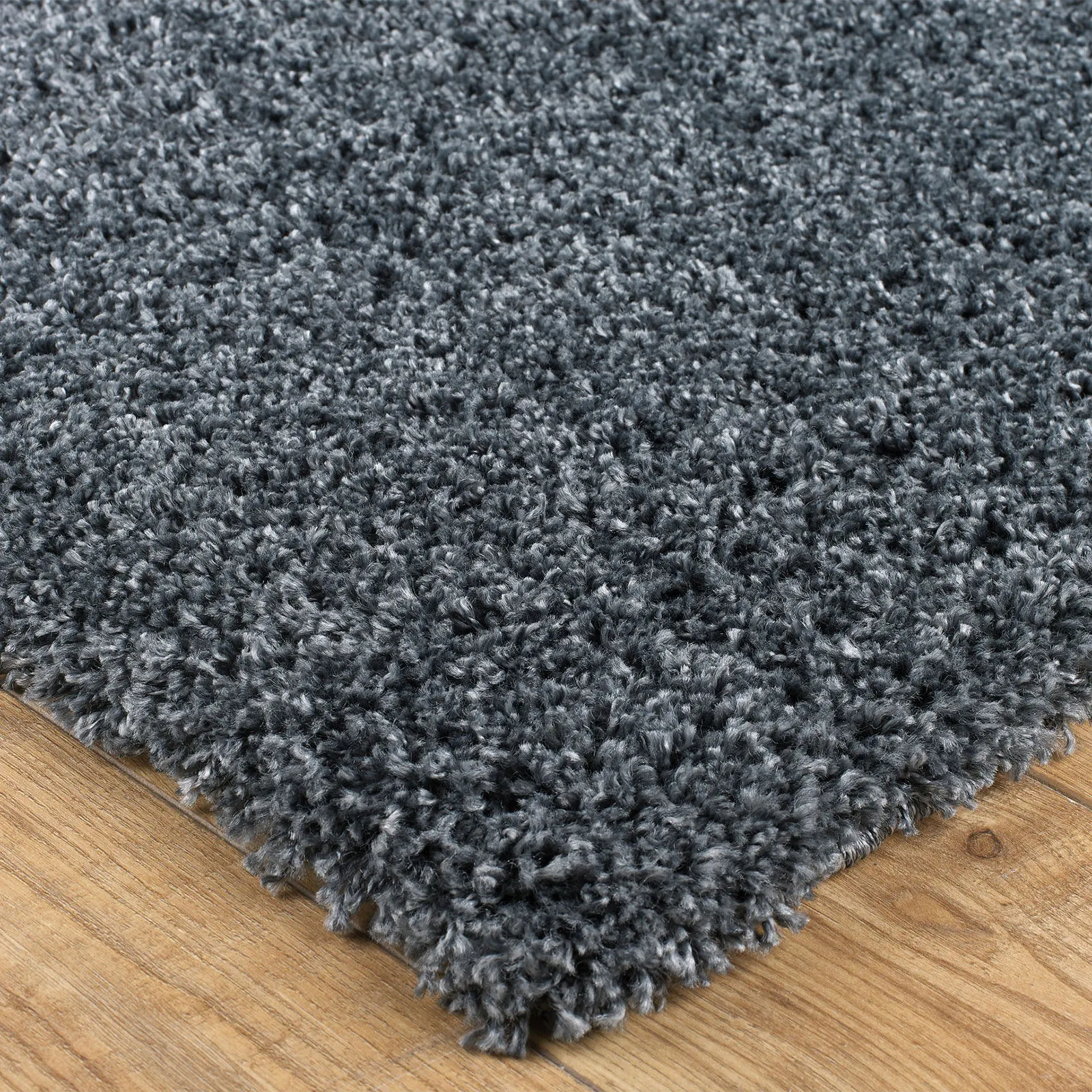 Large View Lara Plain Charcoal Shaggy Rug