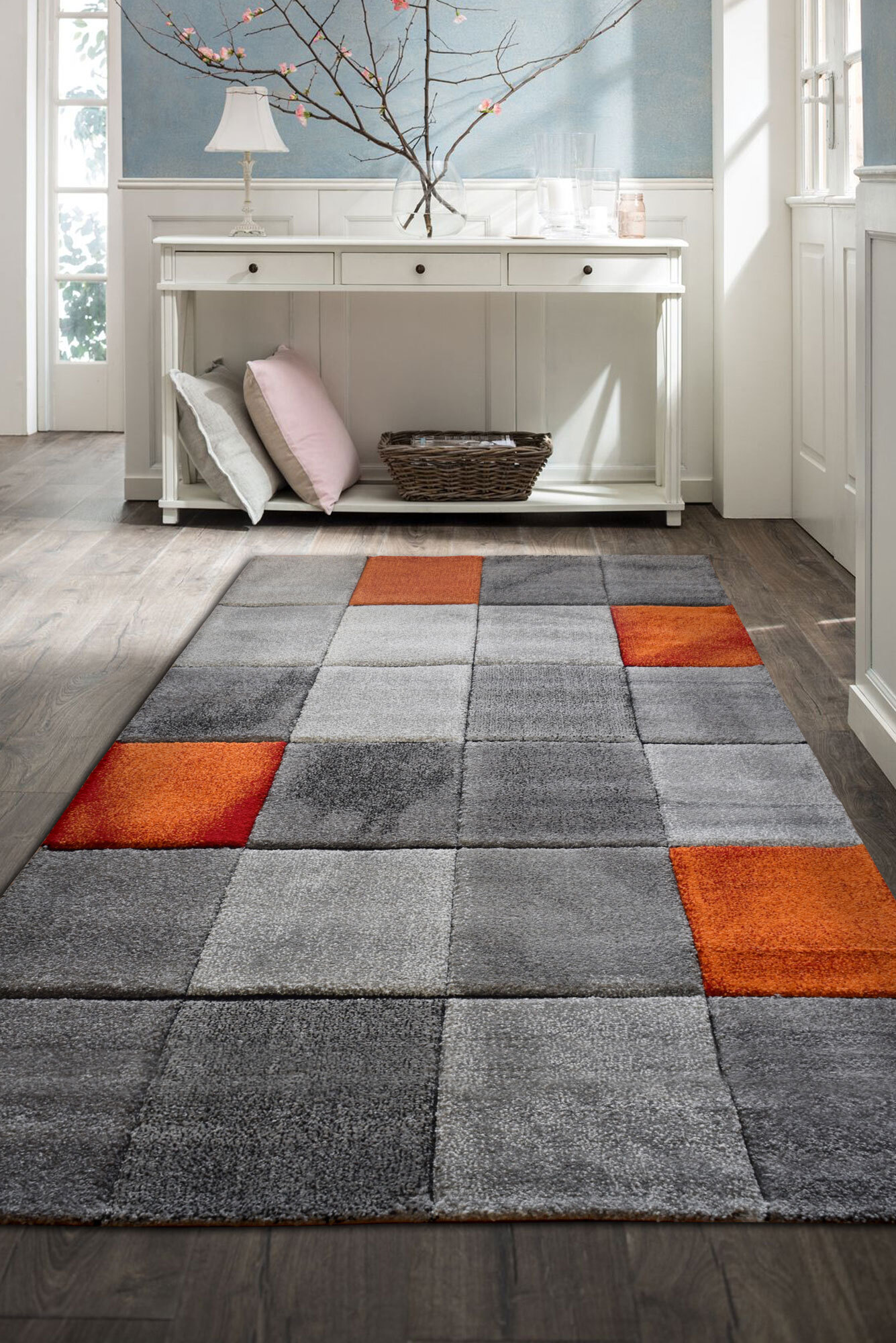 Large View Lucia Modern Square Pattern Rug
