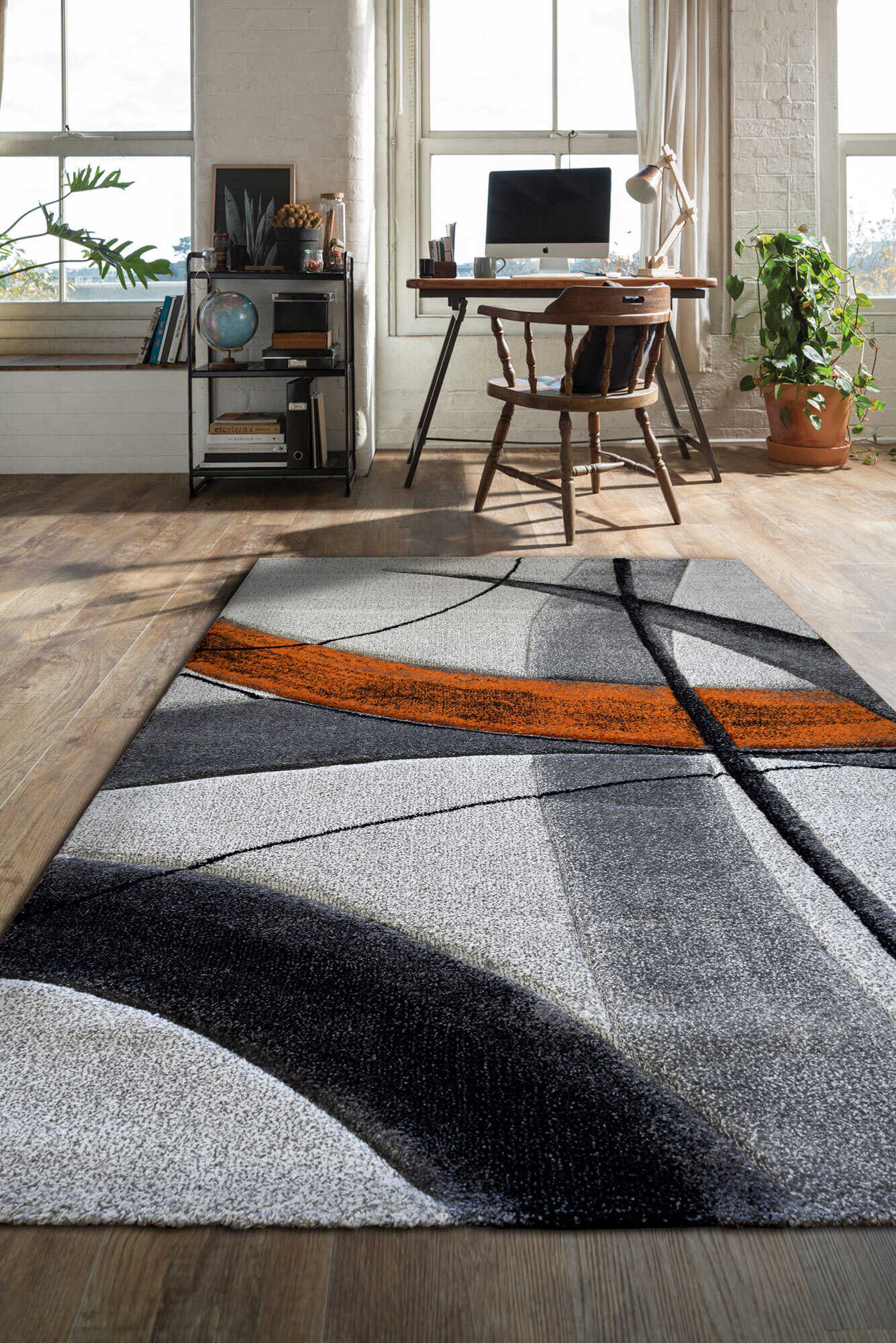 Large View Lucia Orange Modern Abstract Rug