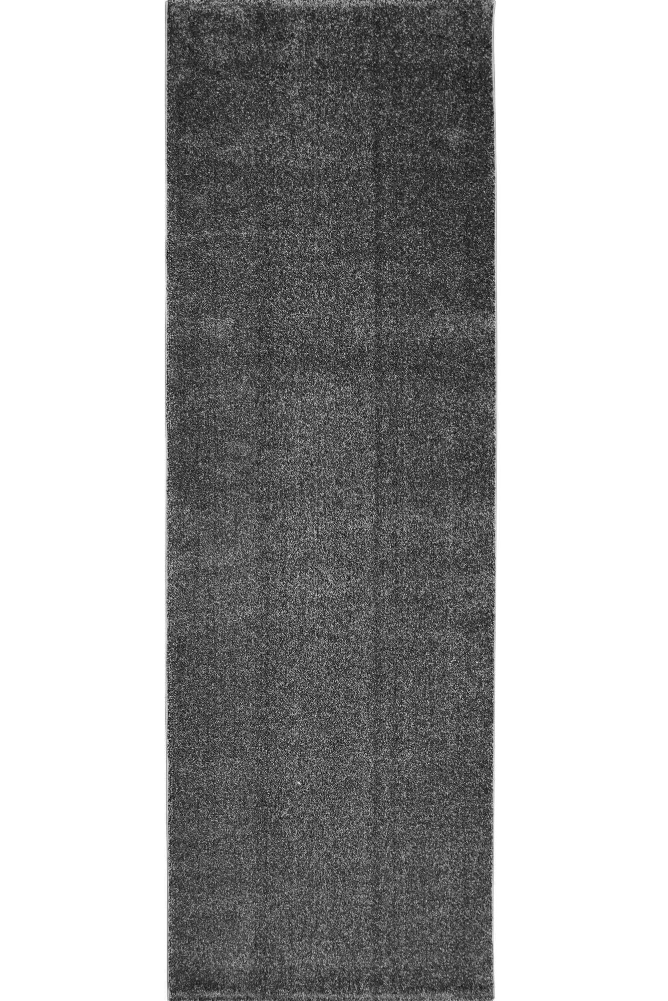 Large View Leo Modern Thick Plain Black Rug