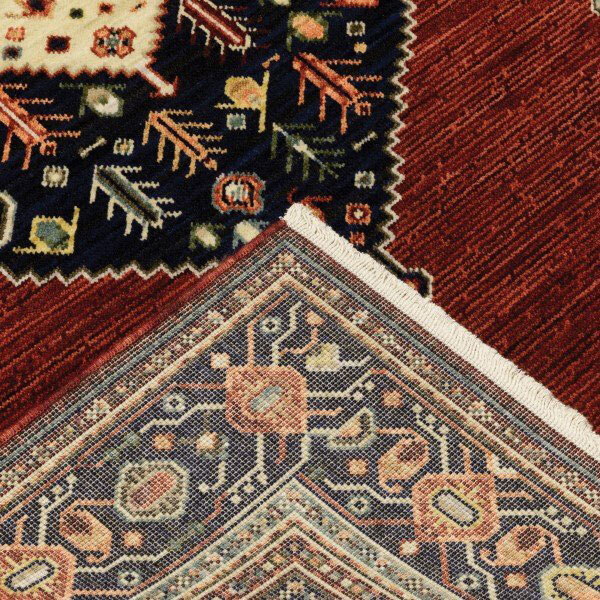Large View Leah Medallion Fringed Wool Rug