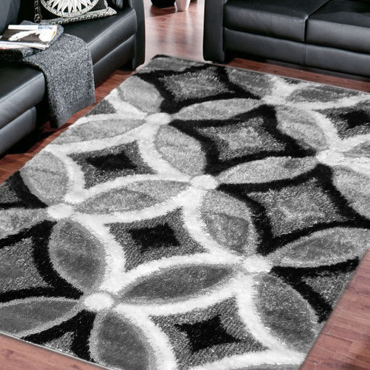 Large View Logan Modern Grey Shaggy Rug