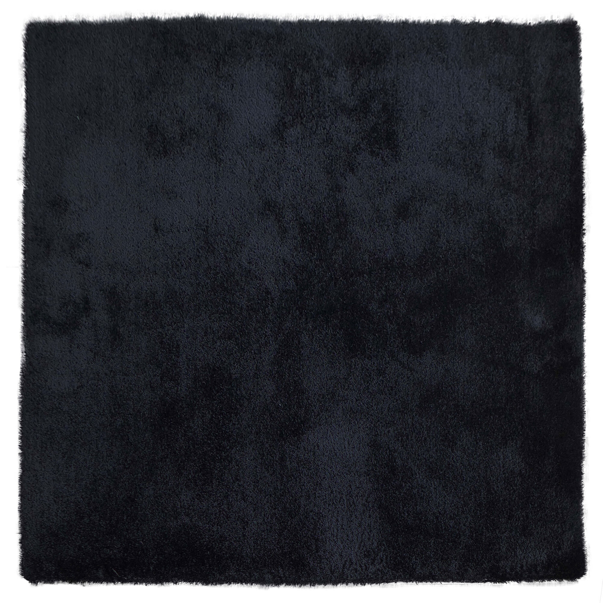 Luxe Plain Black Shaggy Rug