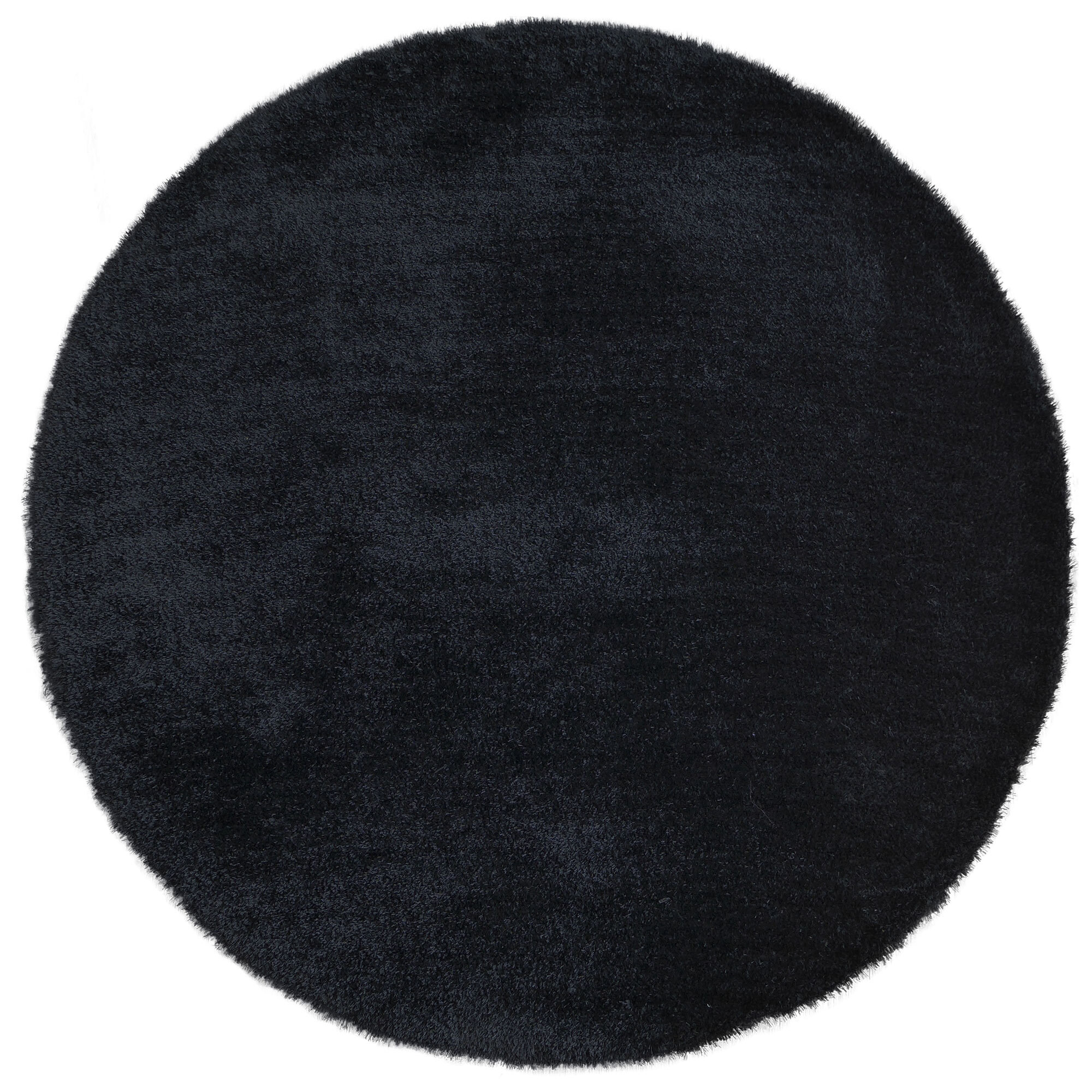 Luxe Plain Black Shaggy Rug