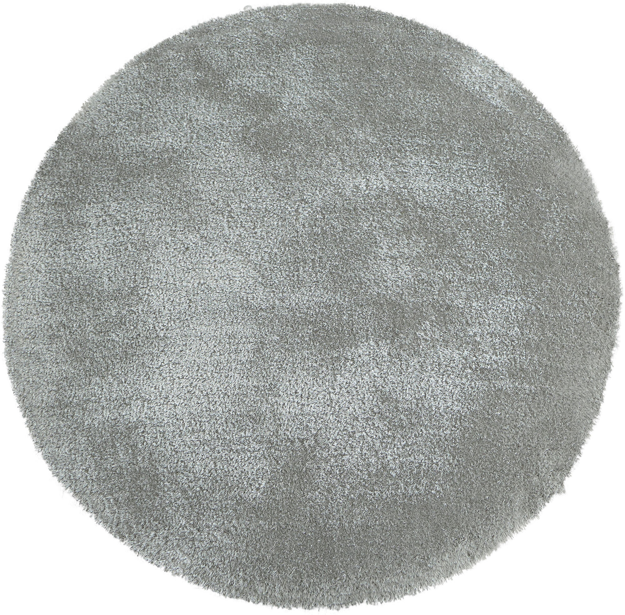 Large View Luxe Plain Silver Shaggy Rug