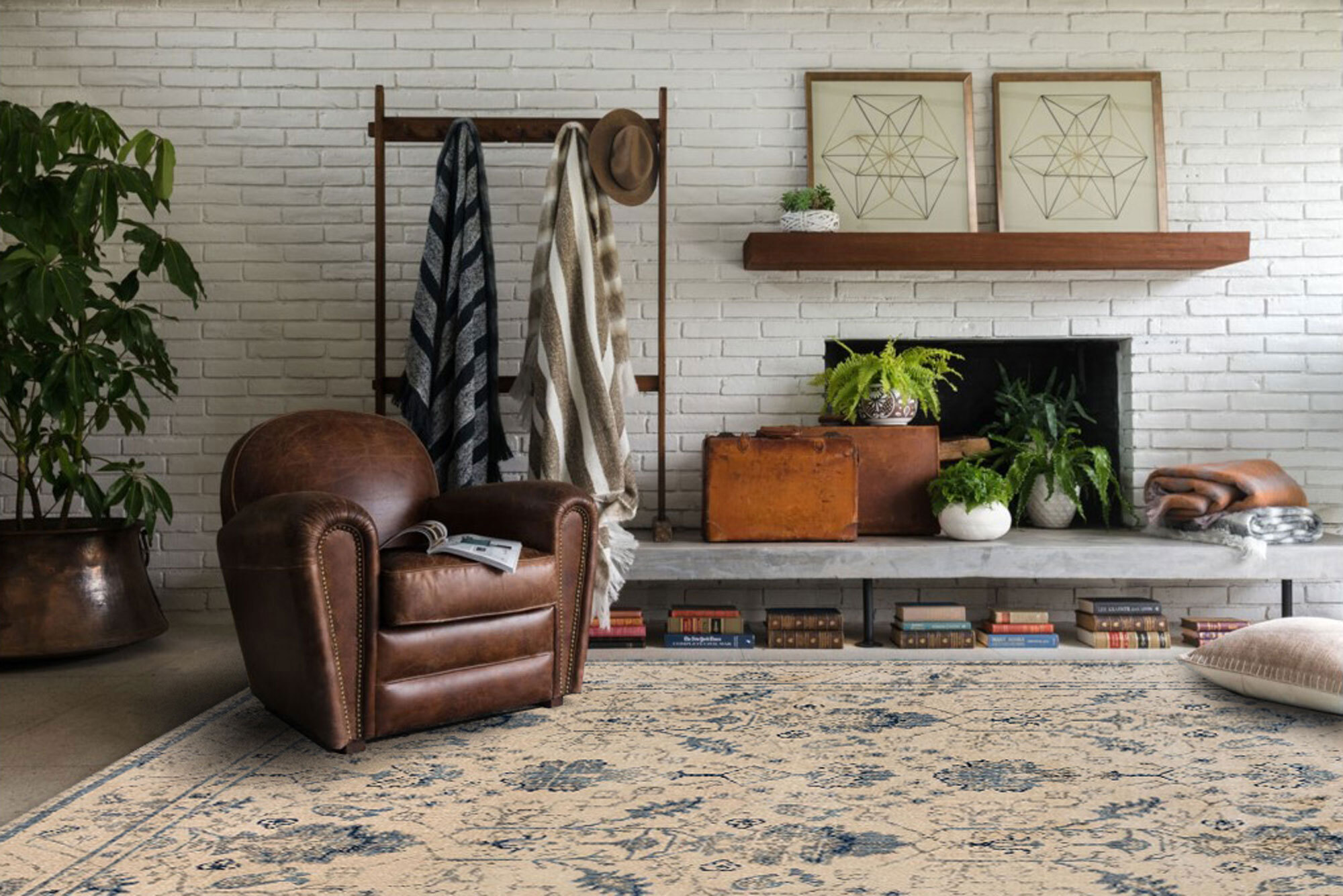Large View Melanie Beige Contemporary Rug