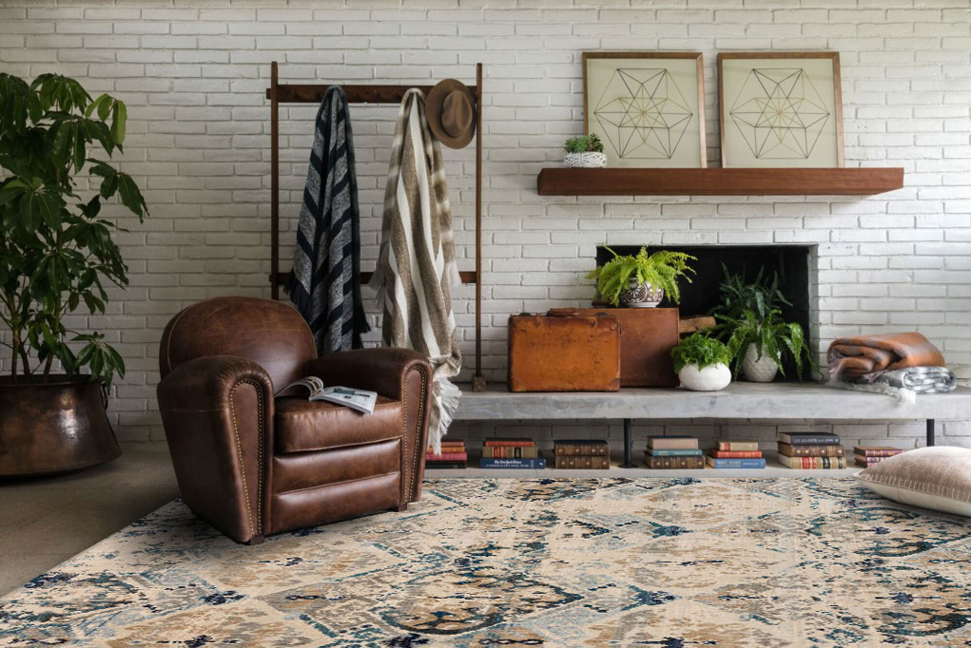 Large View Melanie Overdyed Beige Rug