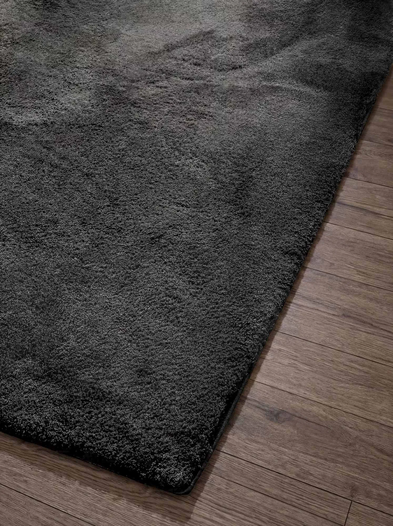 Mojito Plain Black Shaggy Rug
