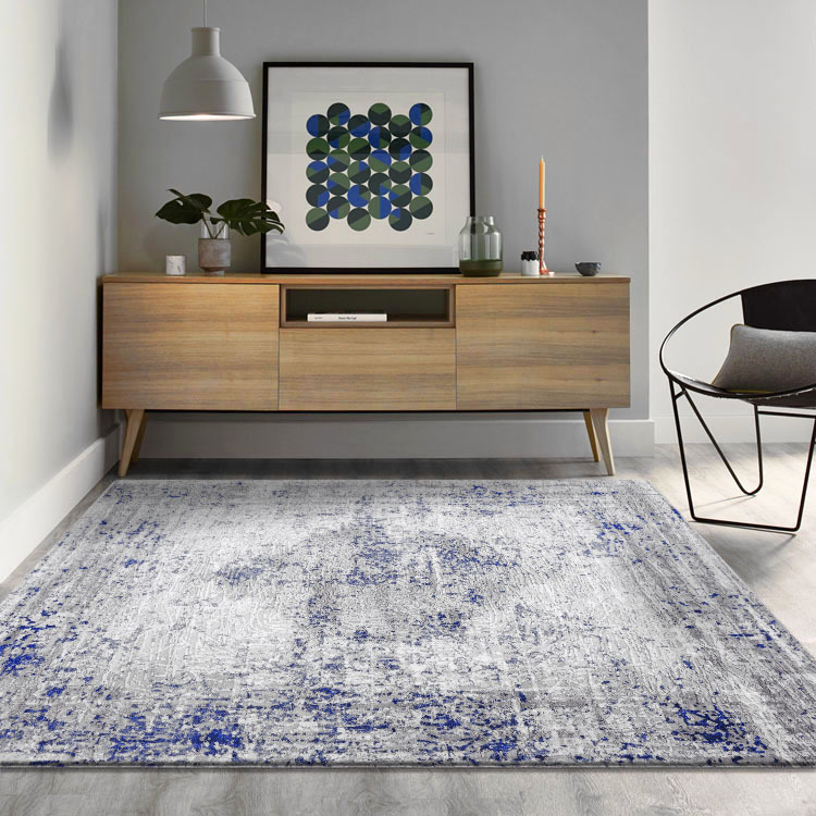 Morris Blue Contemporary Rug