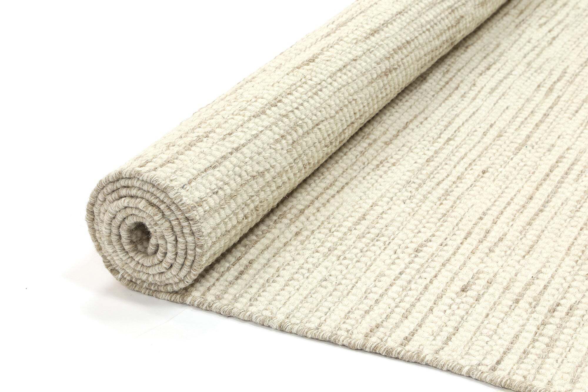 Natura Beige Wool Flatweave Rug