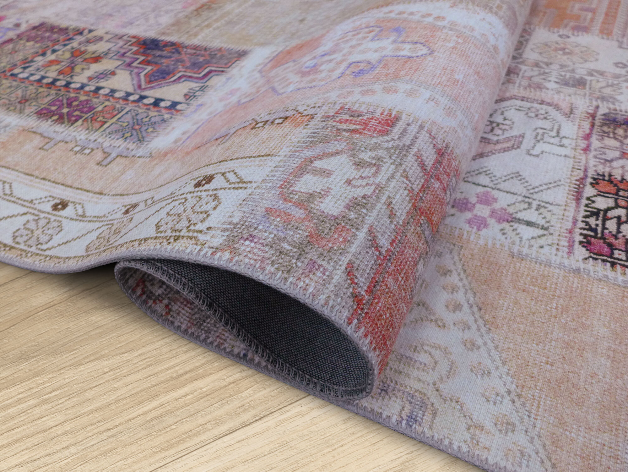 Large View Noble Traditional Patchwork Rug