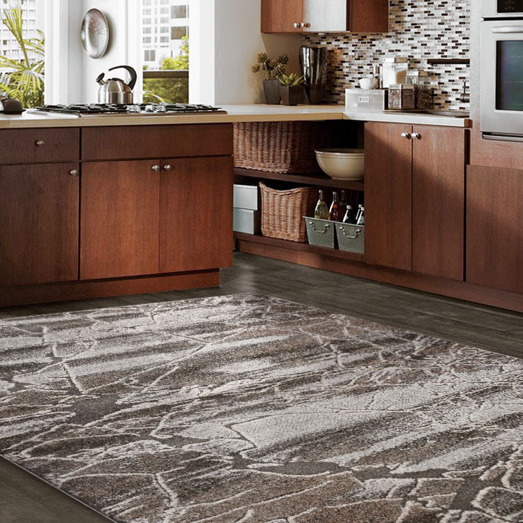 Large View Oakley Brown Modern Marble Rug