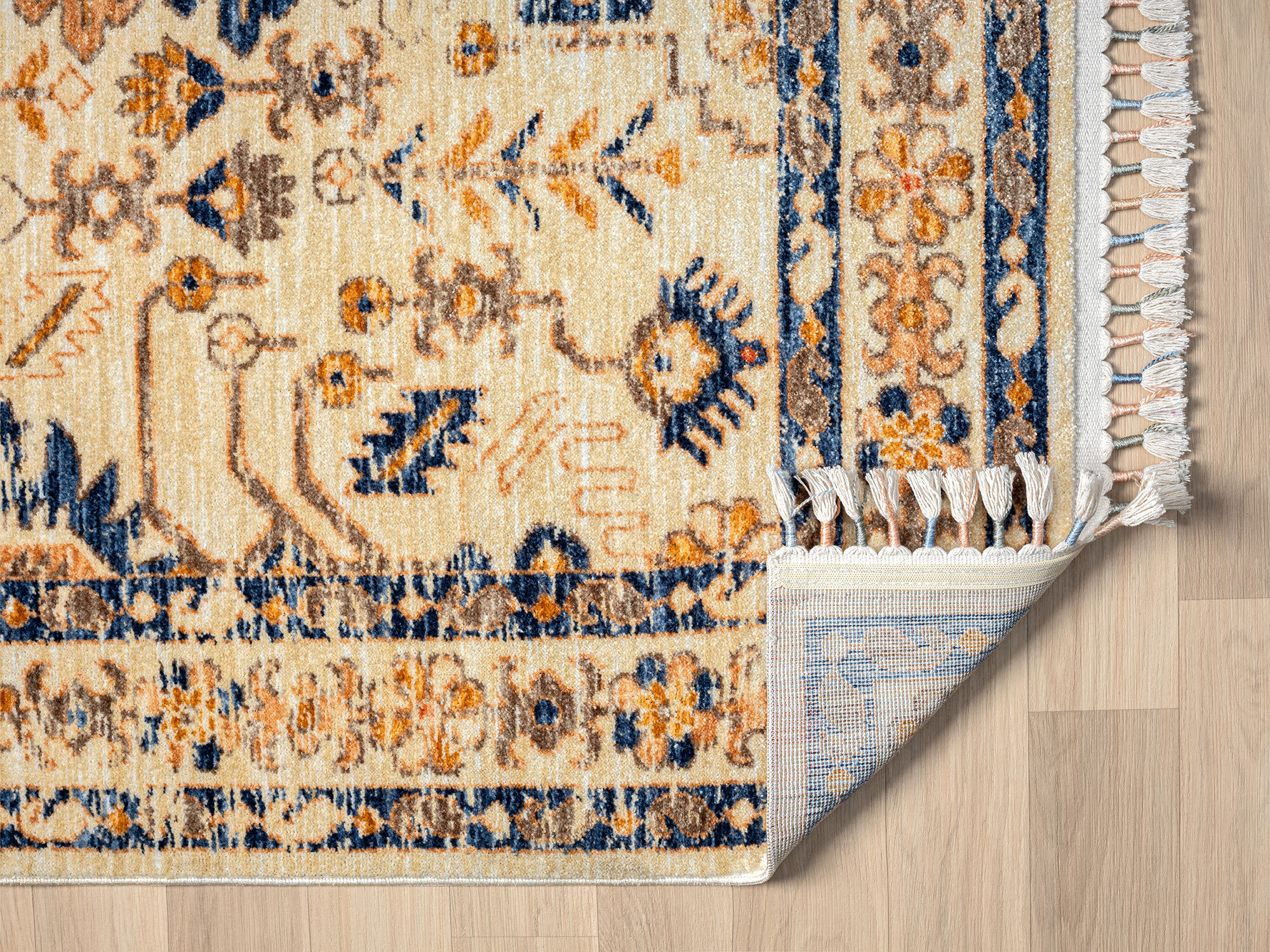 Large View Opal Traditional Floral Border Rug