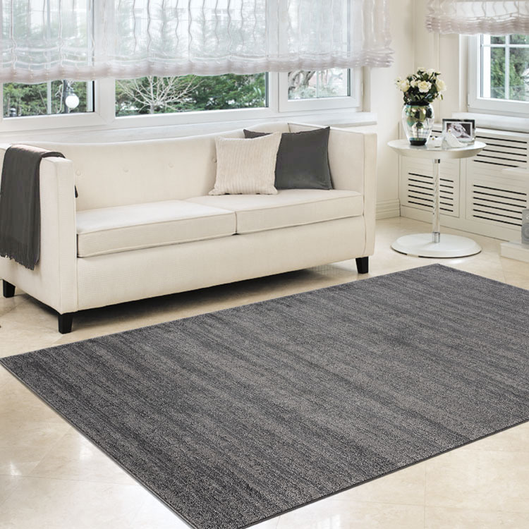 Large View Orel Contemporary Plain Grey Rug