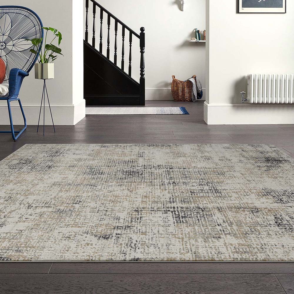 Large View Pearl Striped Contemporary Rug