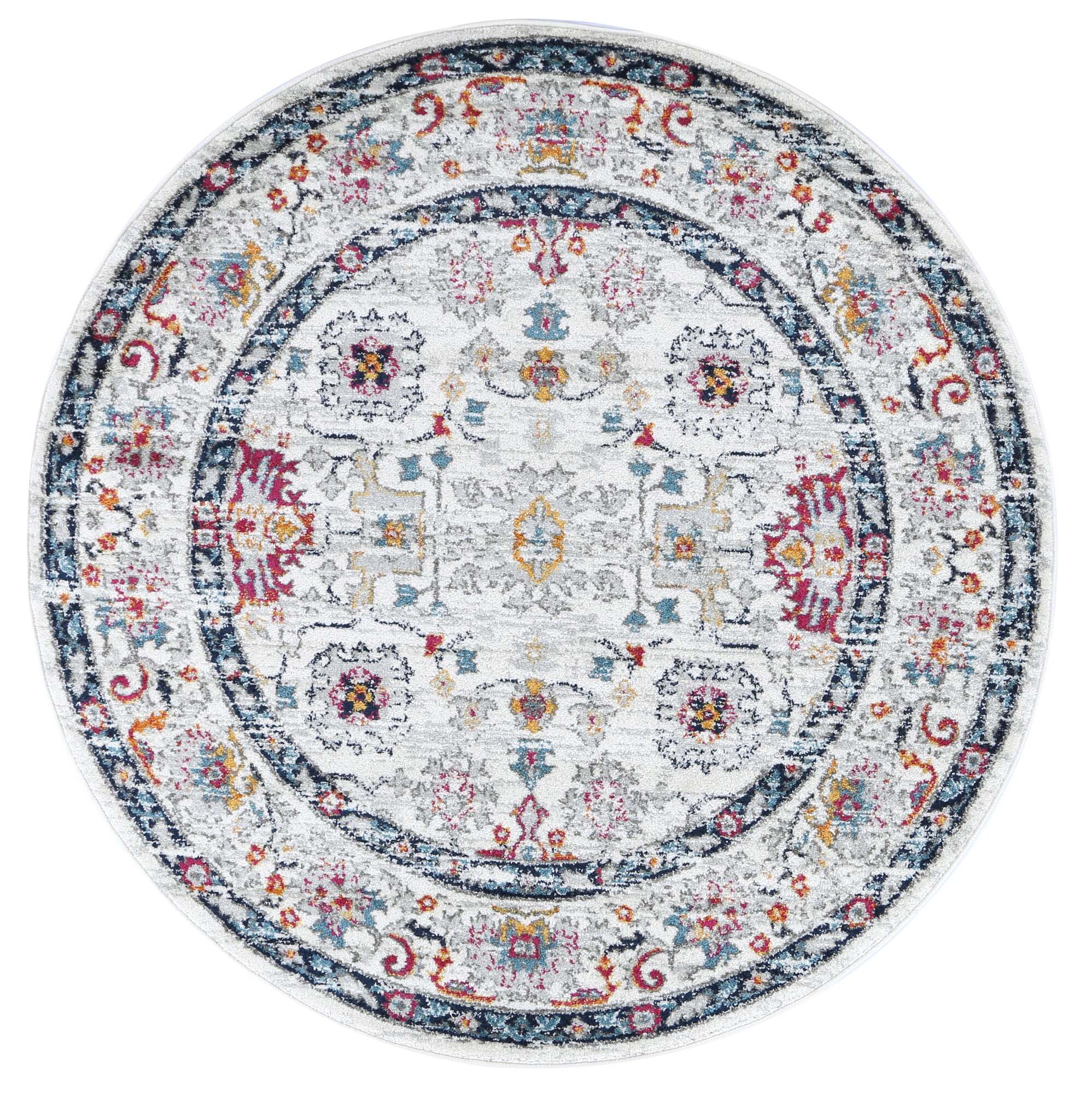 Large View Peri Transitional Floral Border Rug