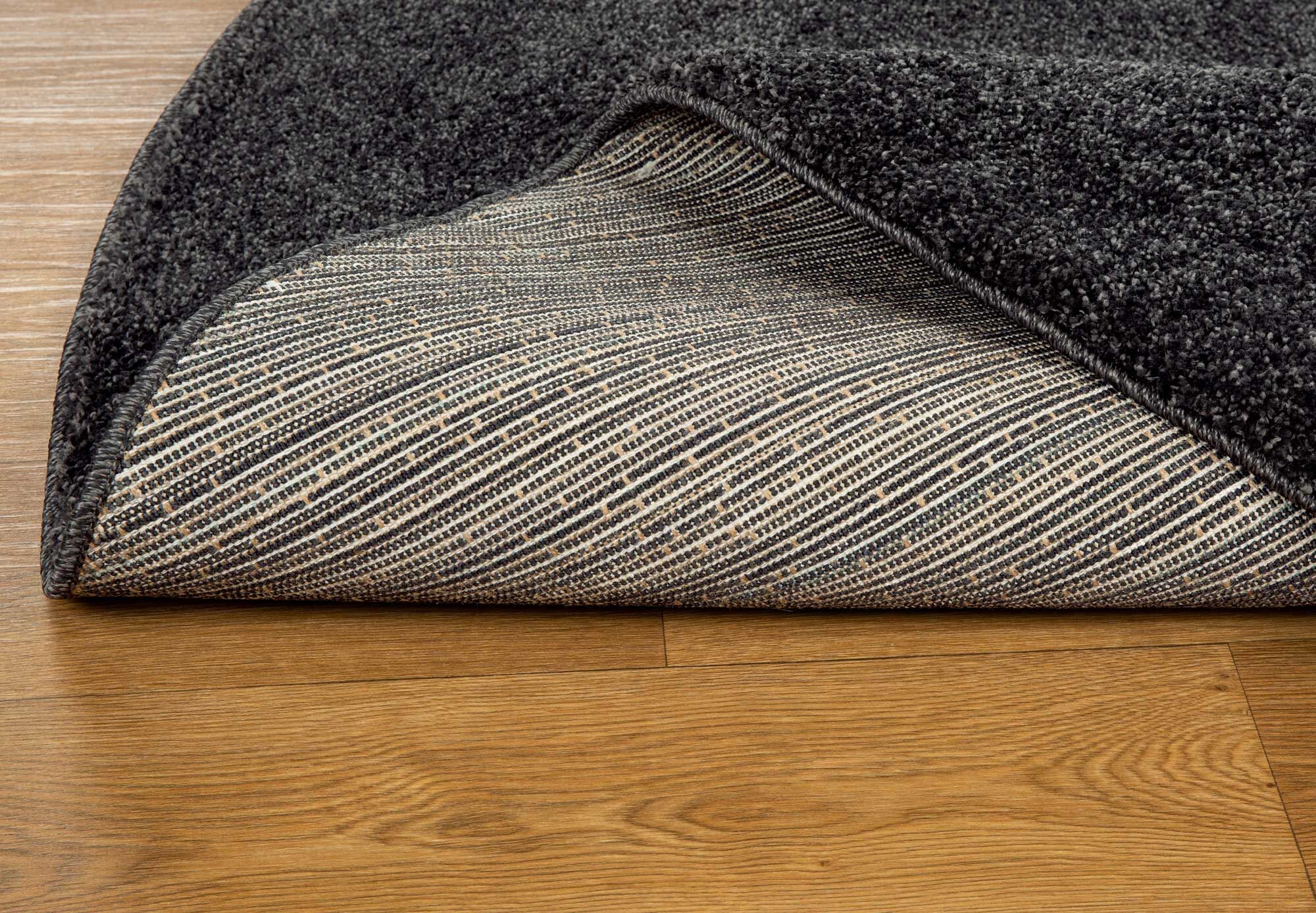 Large View Plush Plain Black Rug