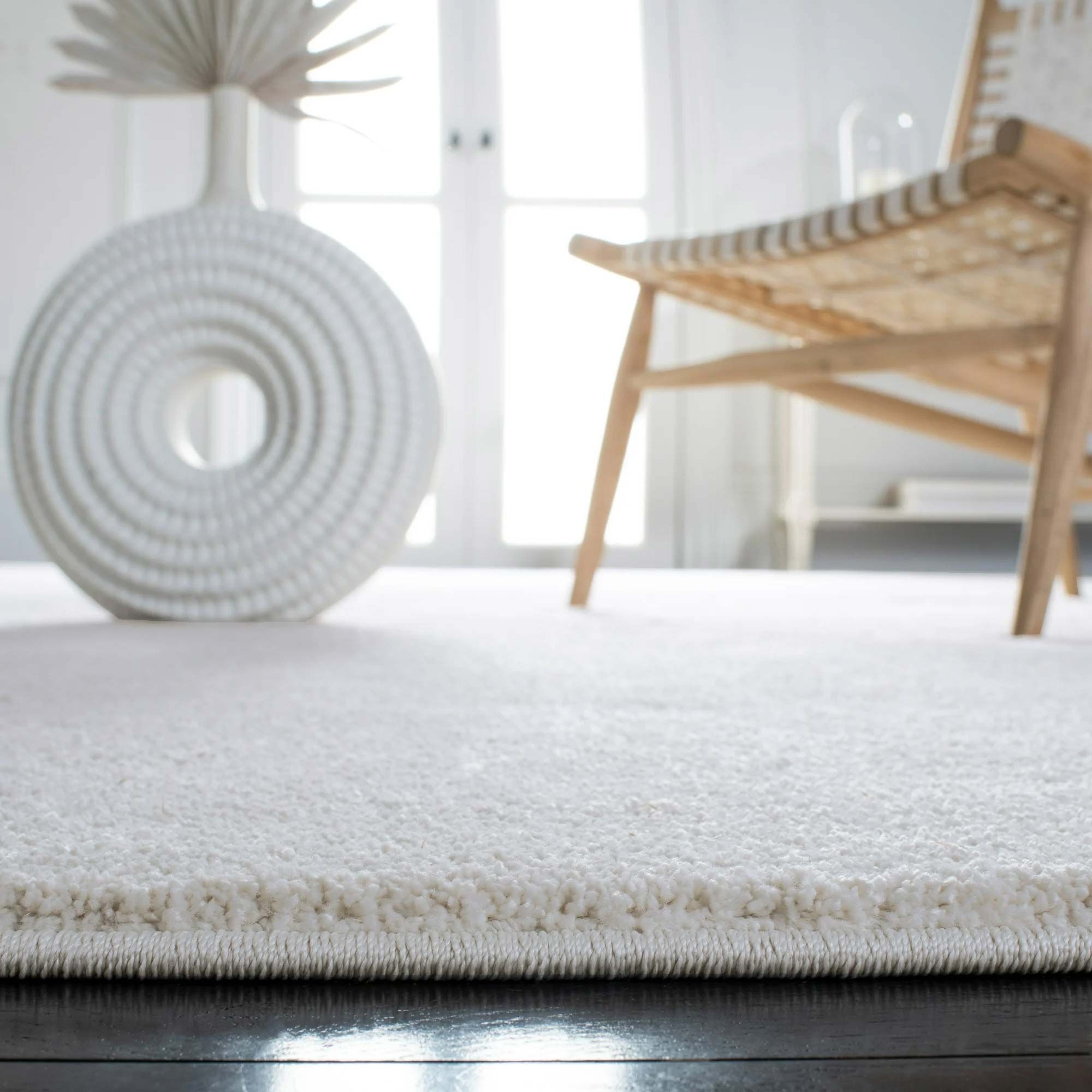 Large View Plush Plain White Rug