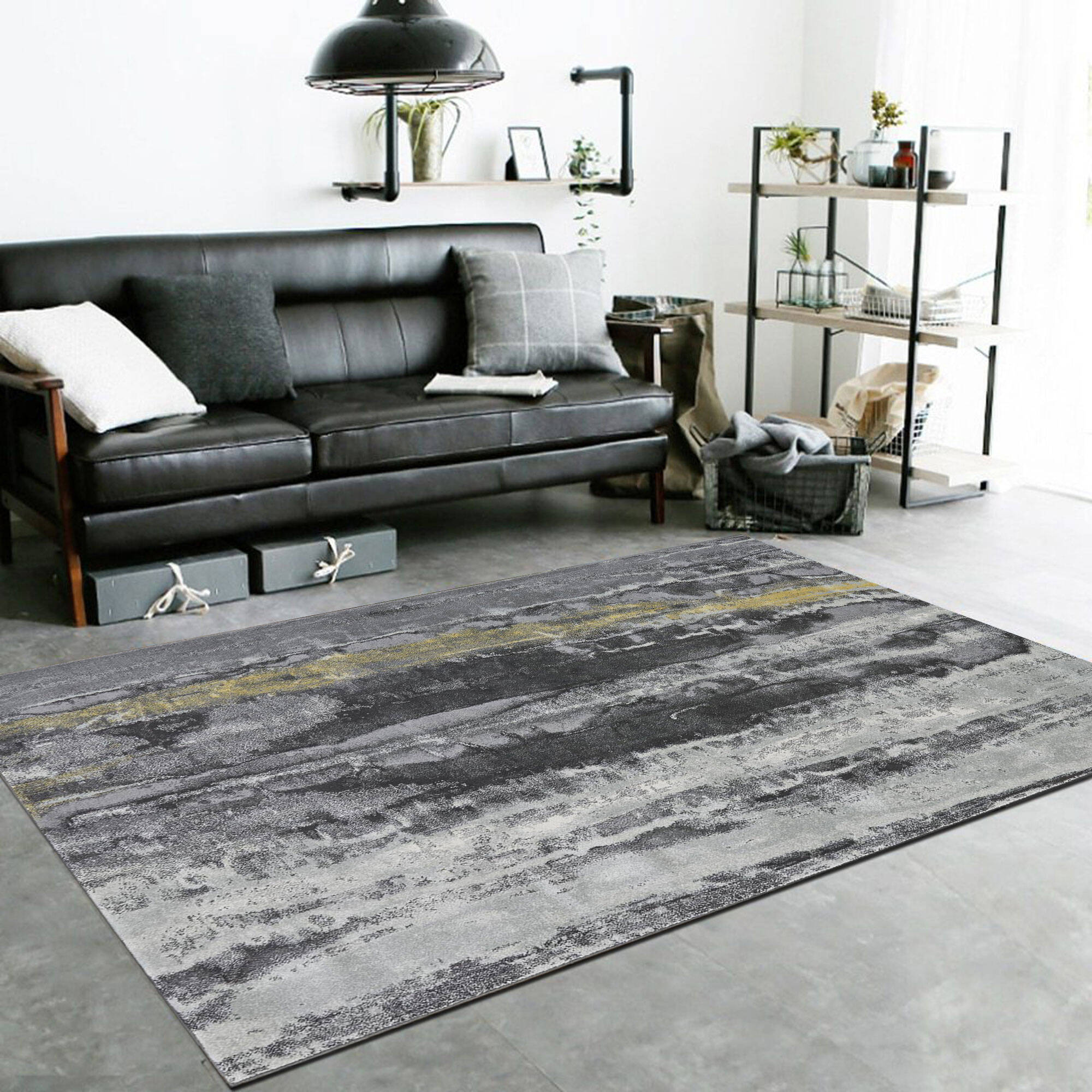 Large View Roma Grey Modern Abstract Rug