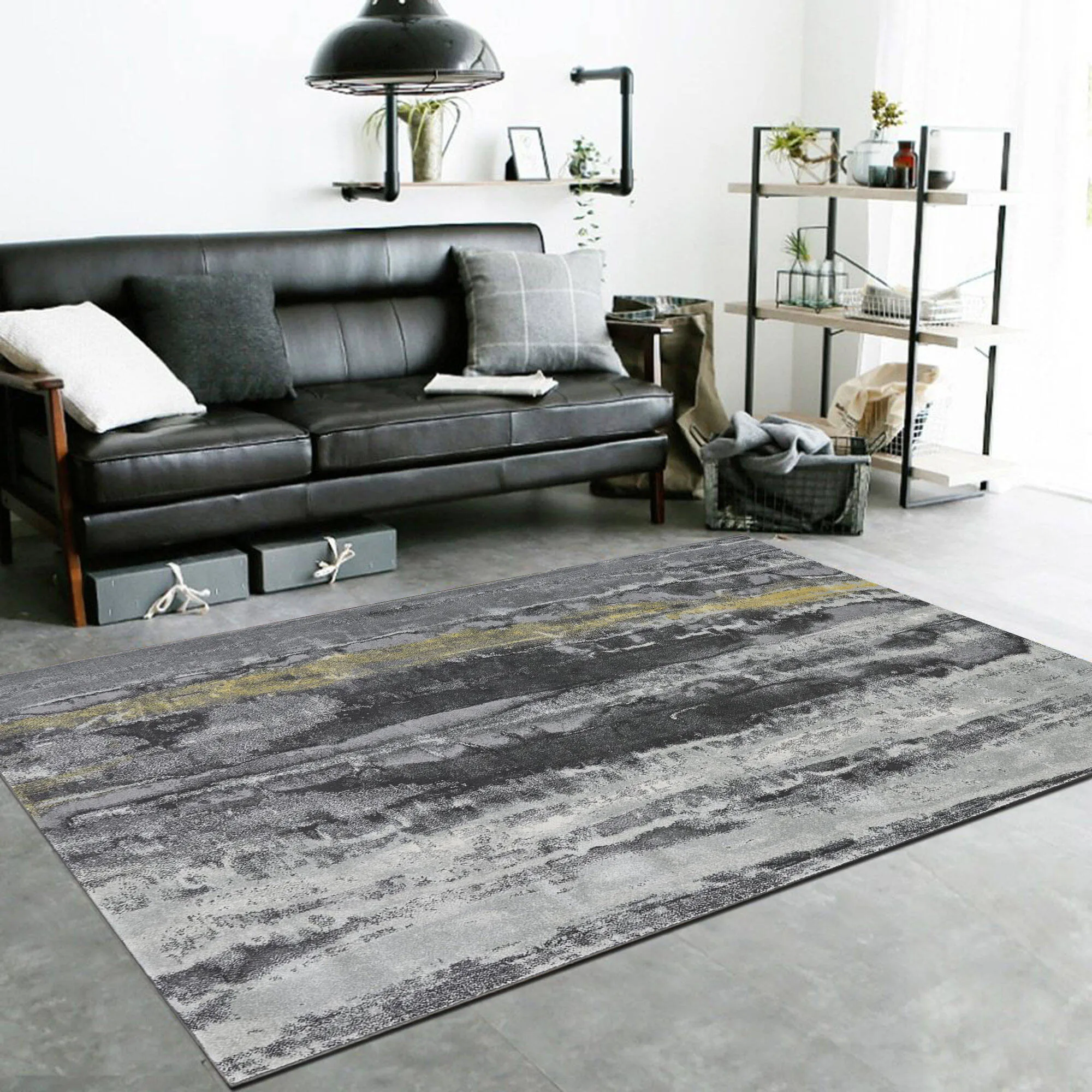 Large View Roma Grey Modern Abstract Rug