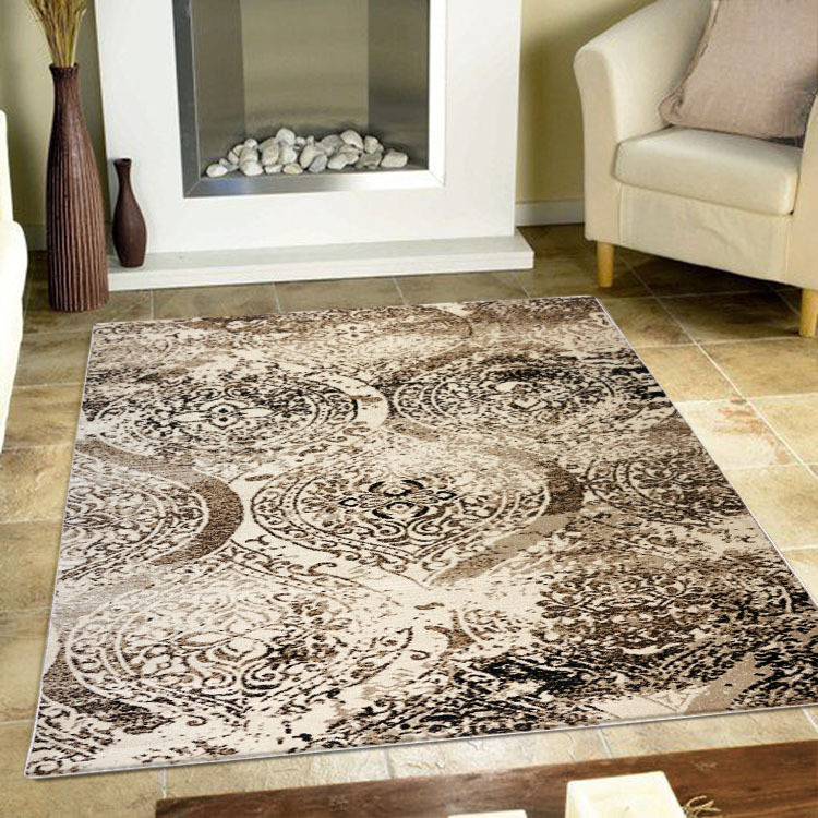 Large View Sade Beige Contemporary Rug