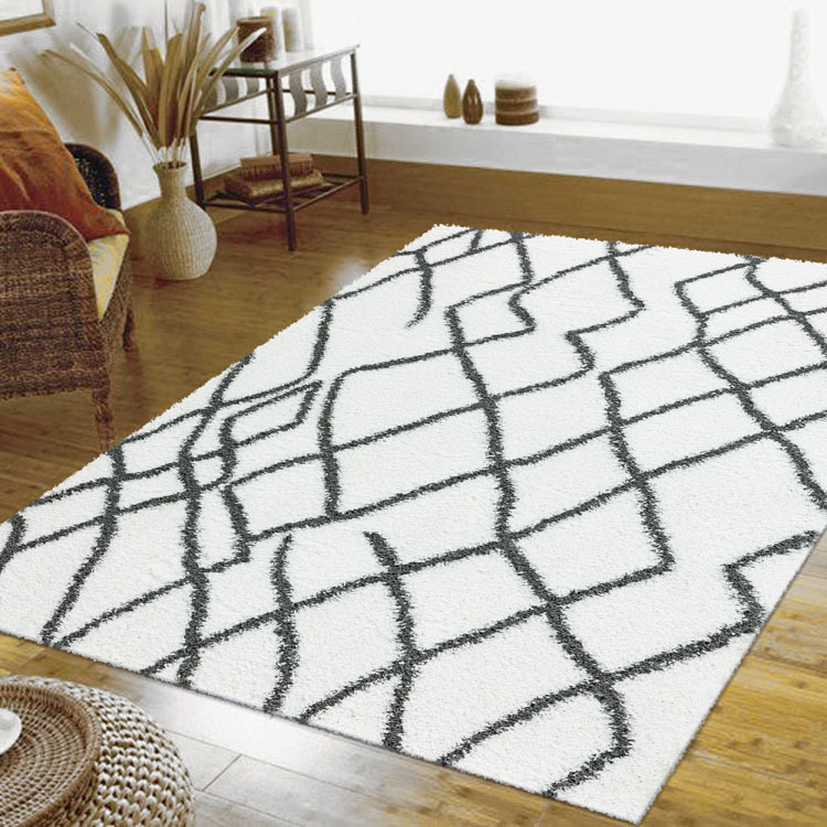 Large View Salem Moroccan Ivory Shaggy Rug
