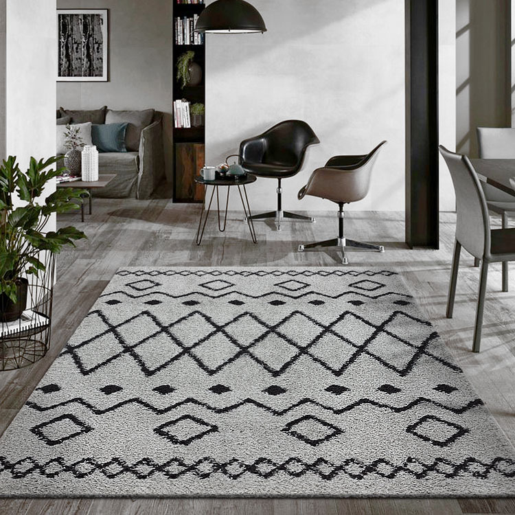 Large View Salem Grey Moroccan Shaggy Rug