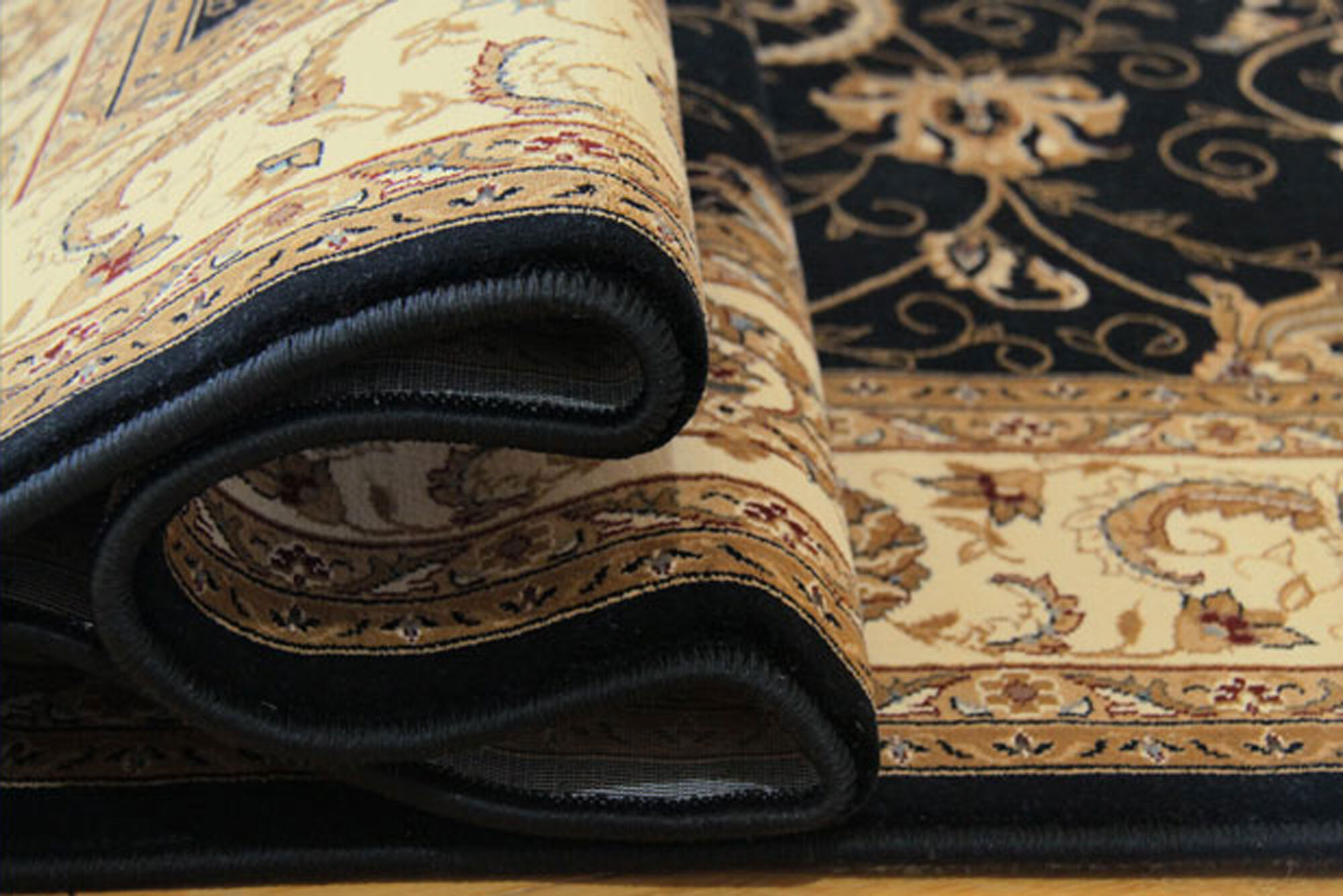 Large View Star Black Traditional Oriental Rug