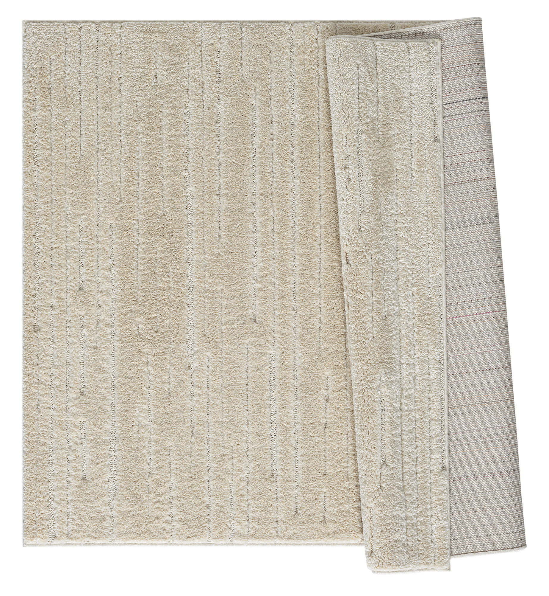 Large View Serenade Beige Striped Rug