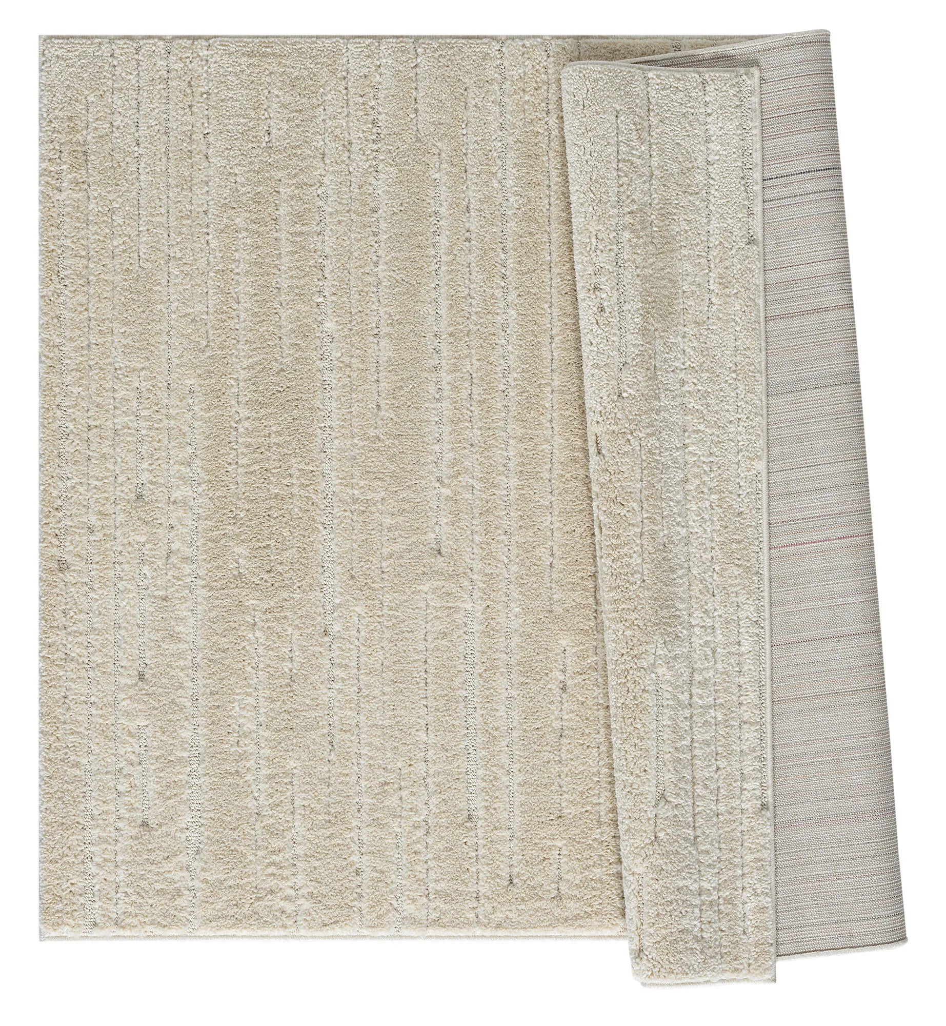 Large View Serenade Beige Striped Rug