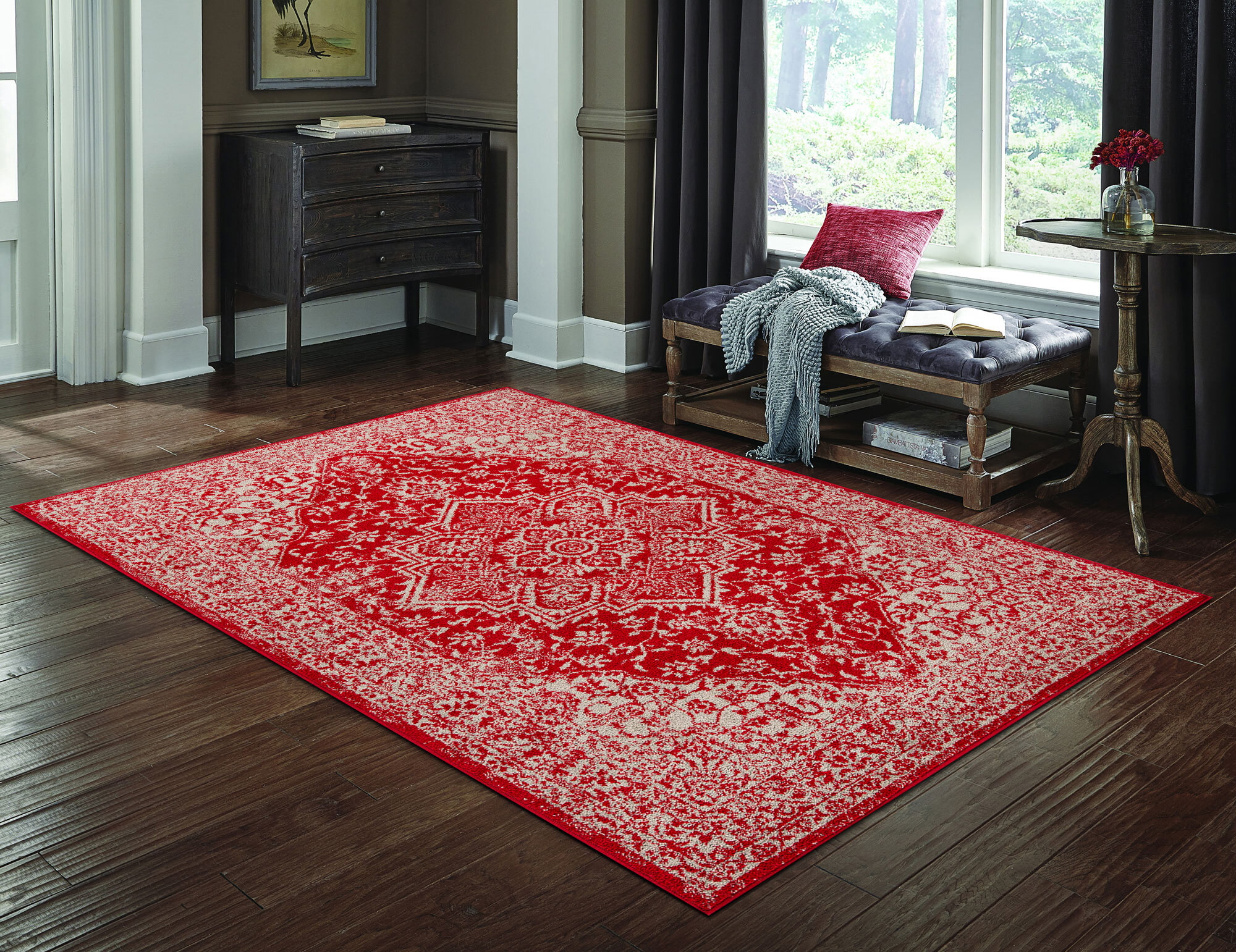 Large View Sandy Traditional Medallion Rug