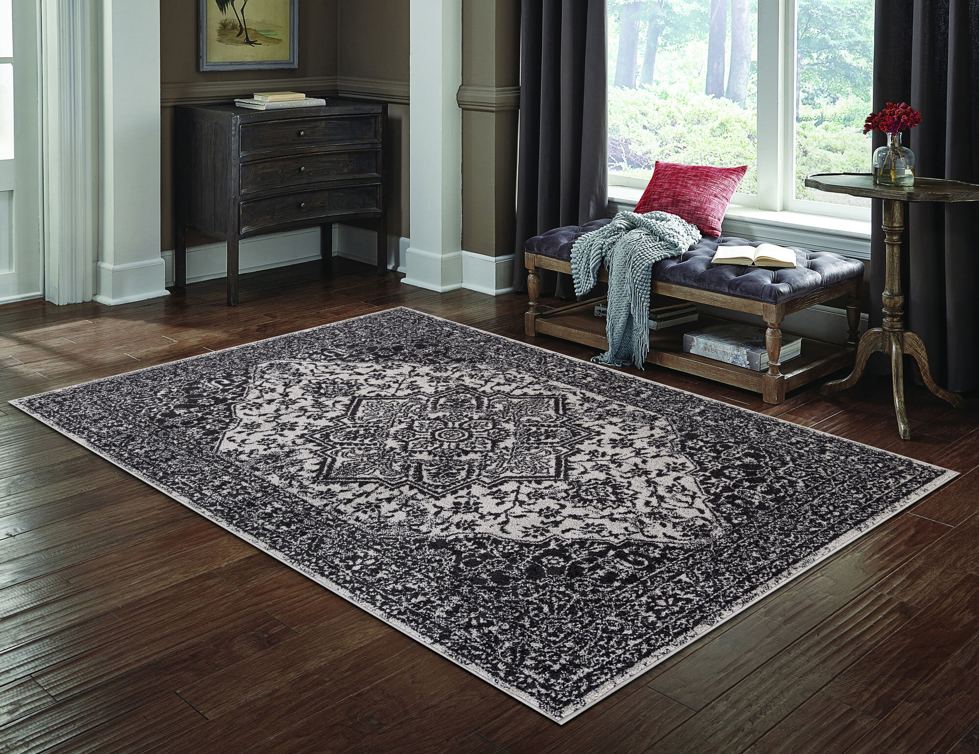 Large View Sandy Traditional Medallion Rug