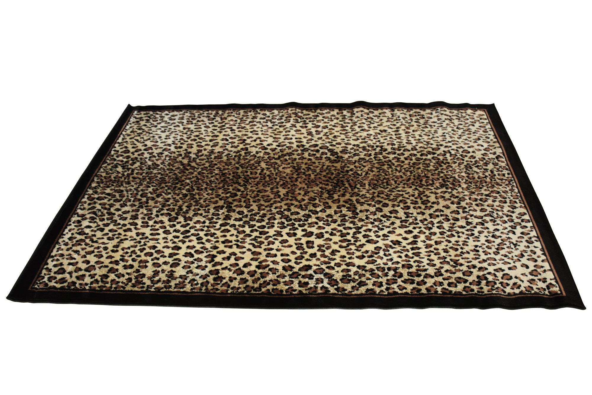 Large View Safari Leopard Animal Print Rug