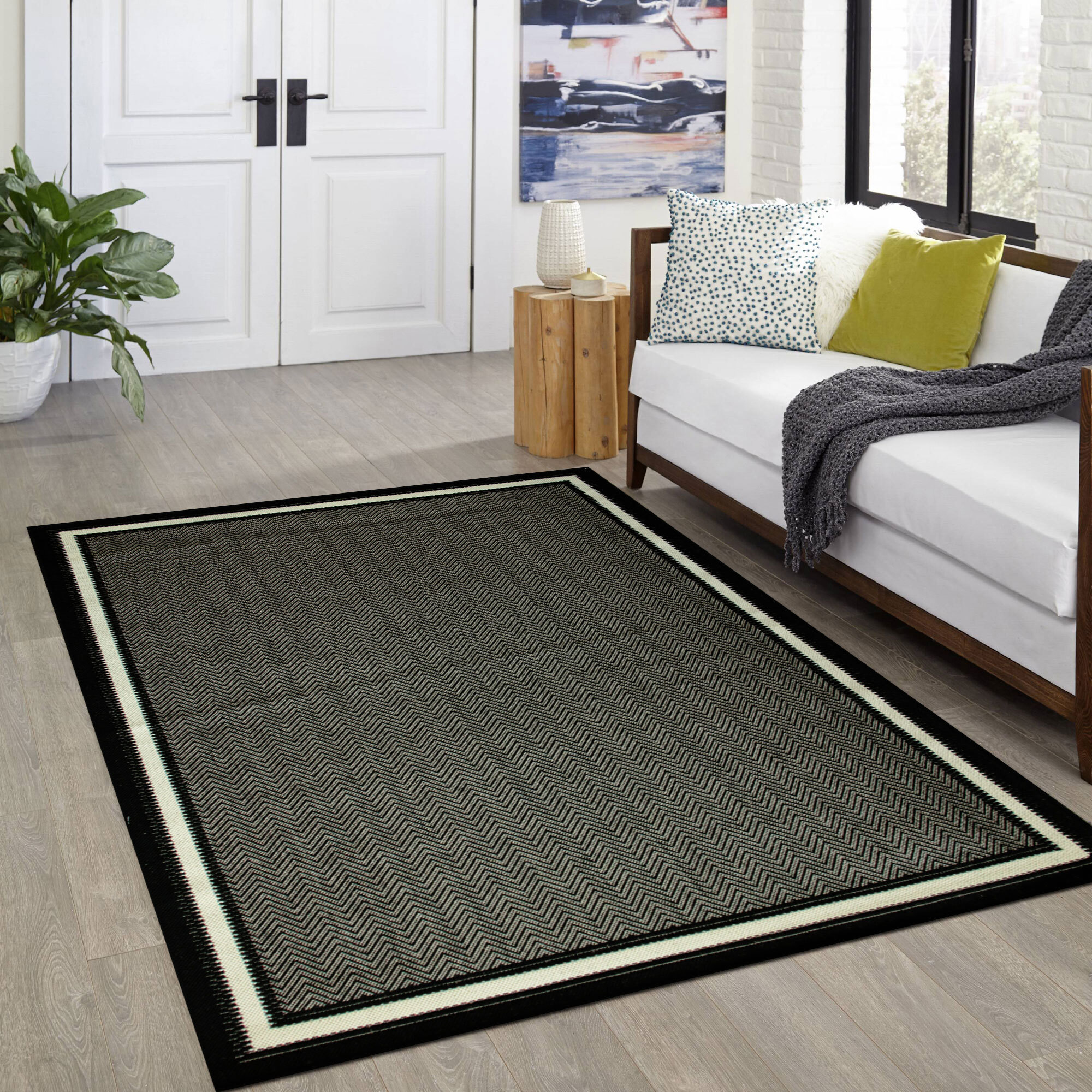 Storm Black Indoor Outdoor Rug