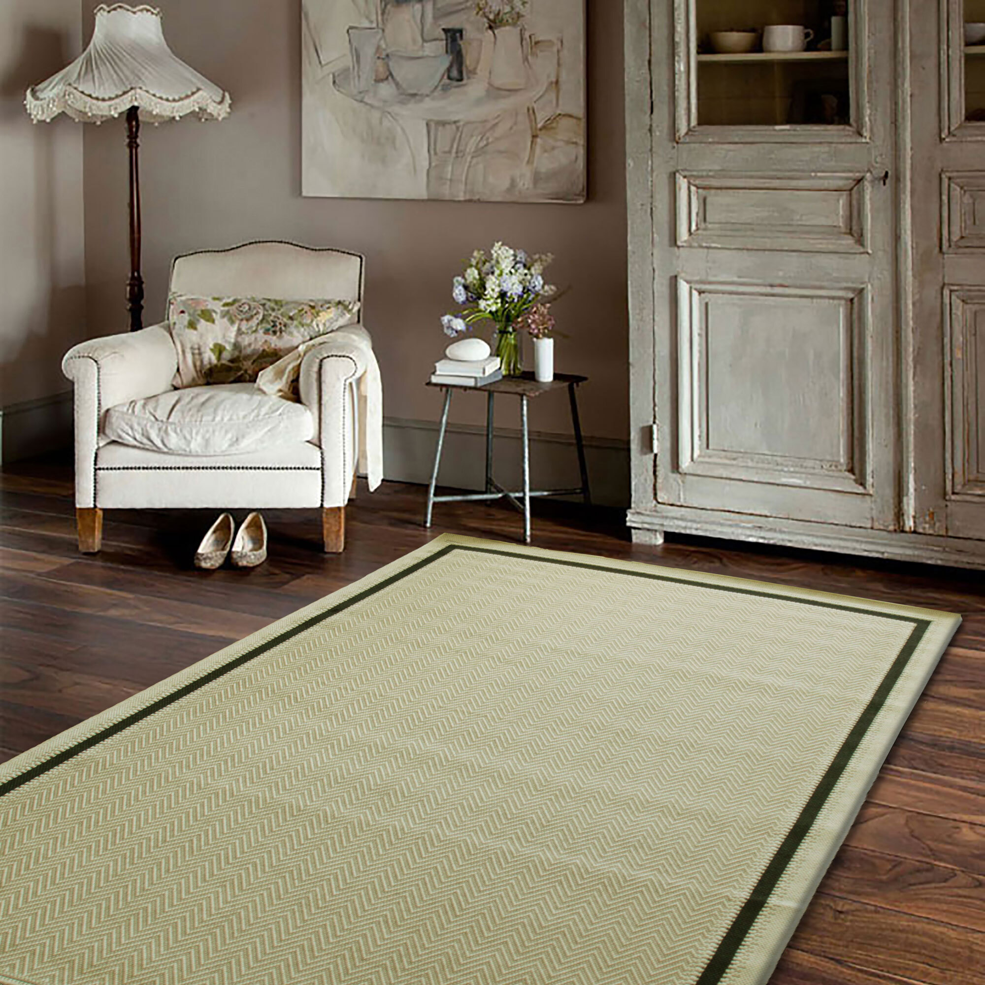 Storm Flatweave Border Rug