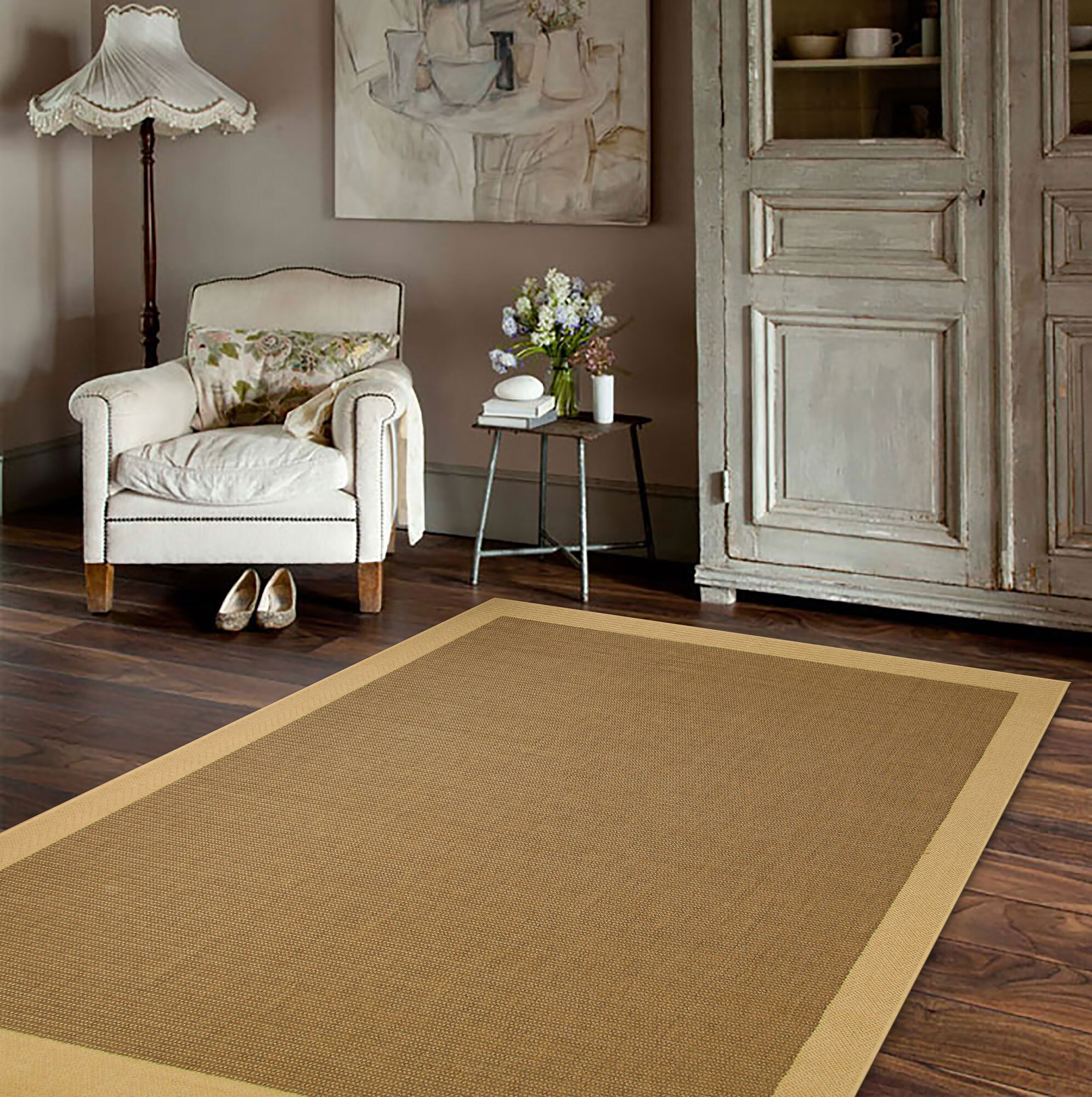 Large View Sama Indoor Outdoor Border Rug