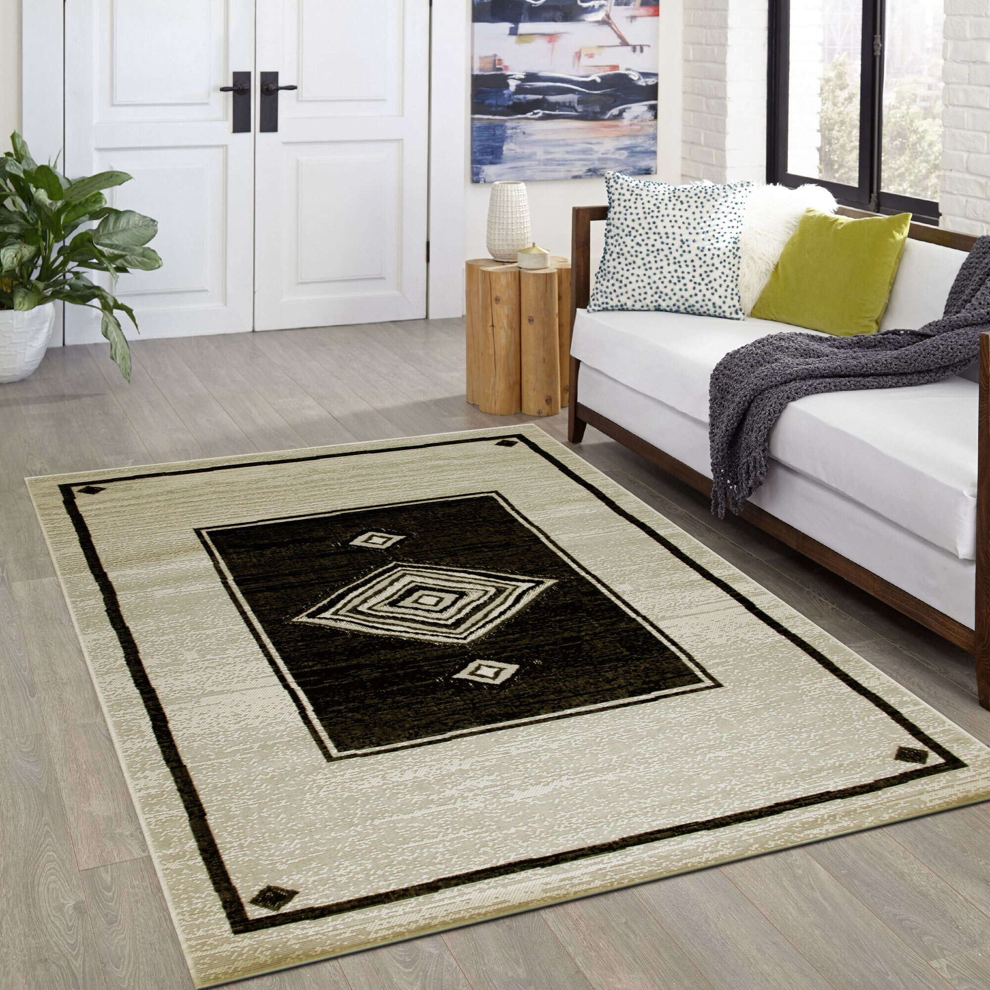 Large View Storm Medallion Flatweave Rug